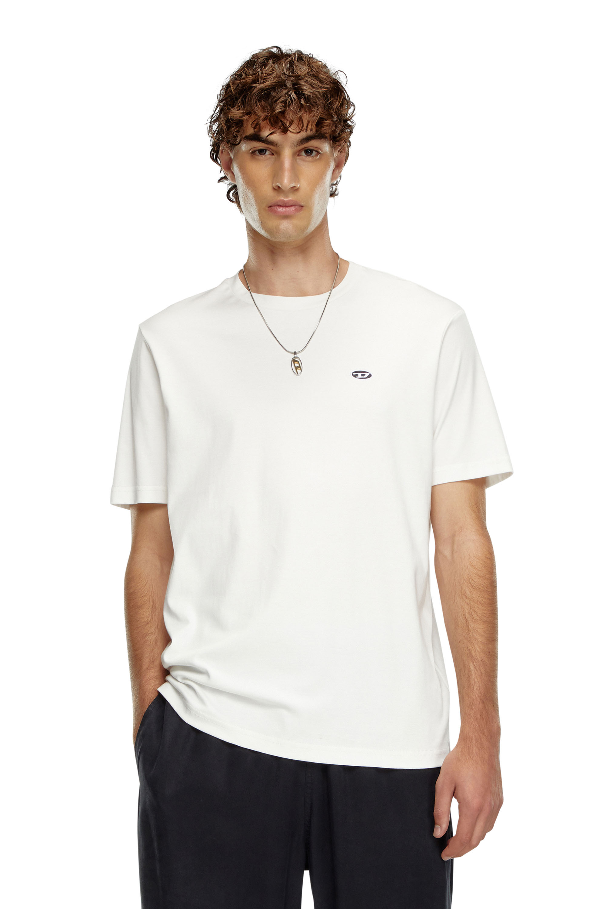 Diesel - T-JUST-DOVAL-PJ, Hombre Camiseta con parche oval D in Blanco - Image 1