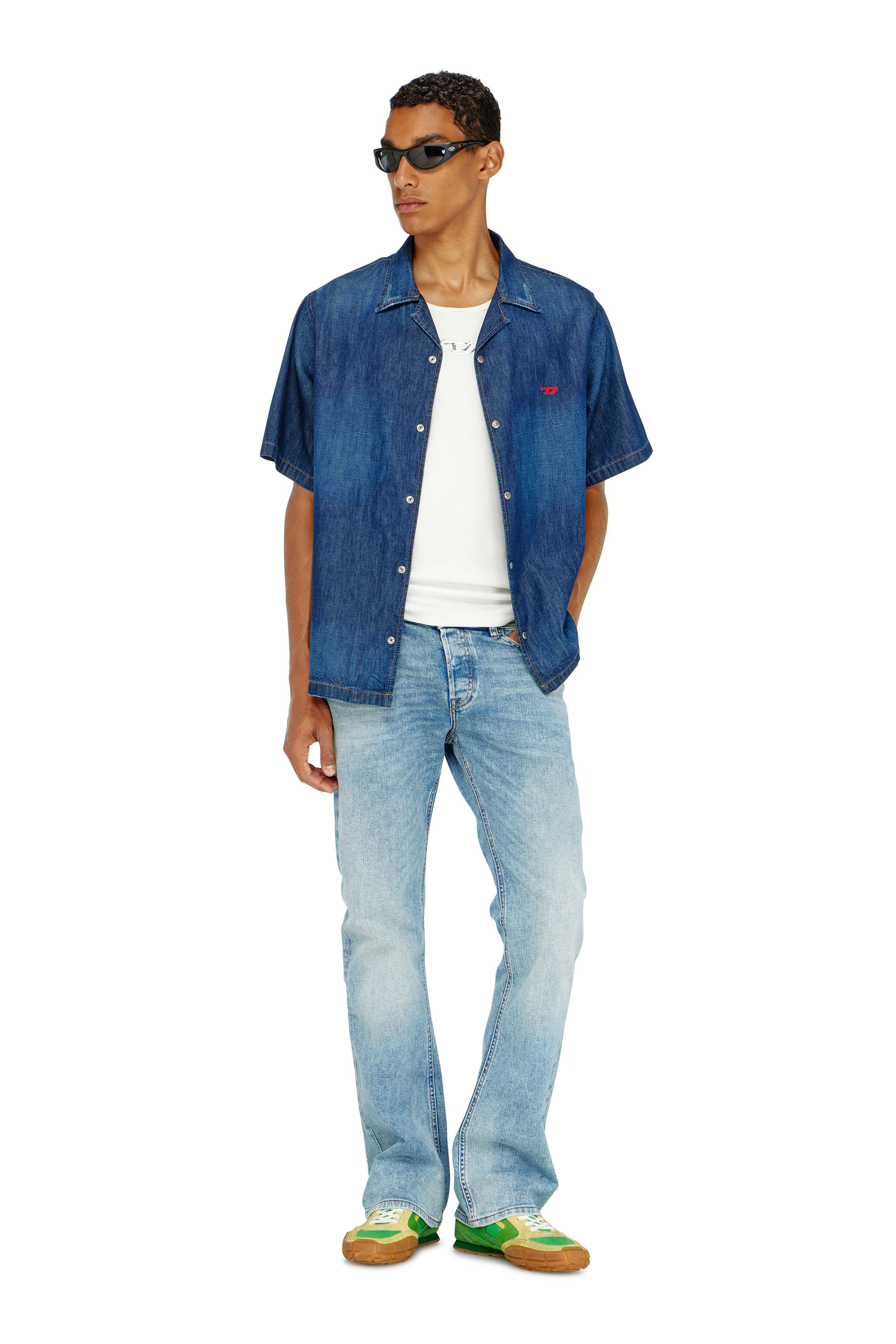 Diesel - D-NABIL-D, Camisa vaquera de manga corta Hombre in Azul marino - 2