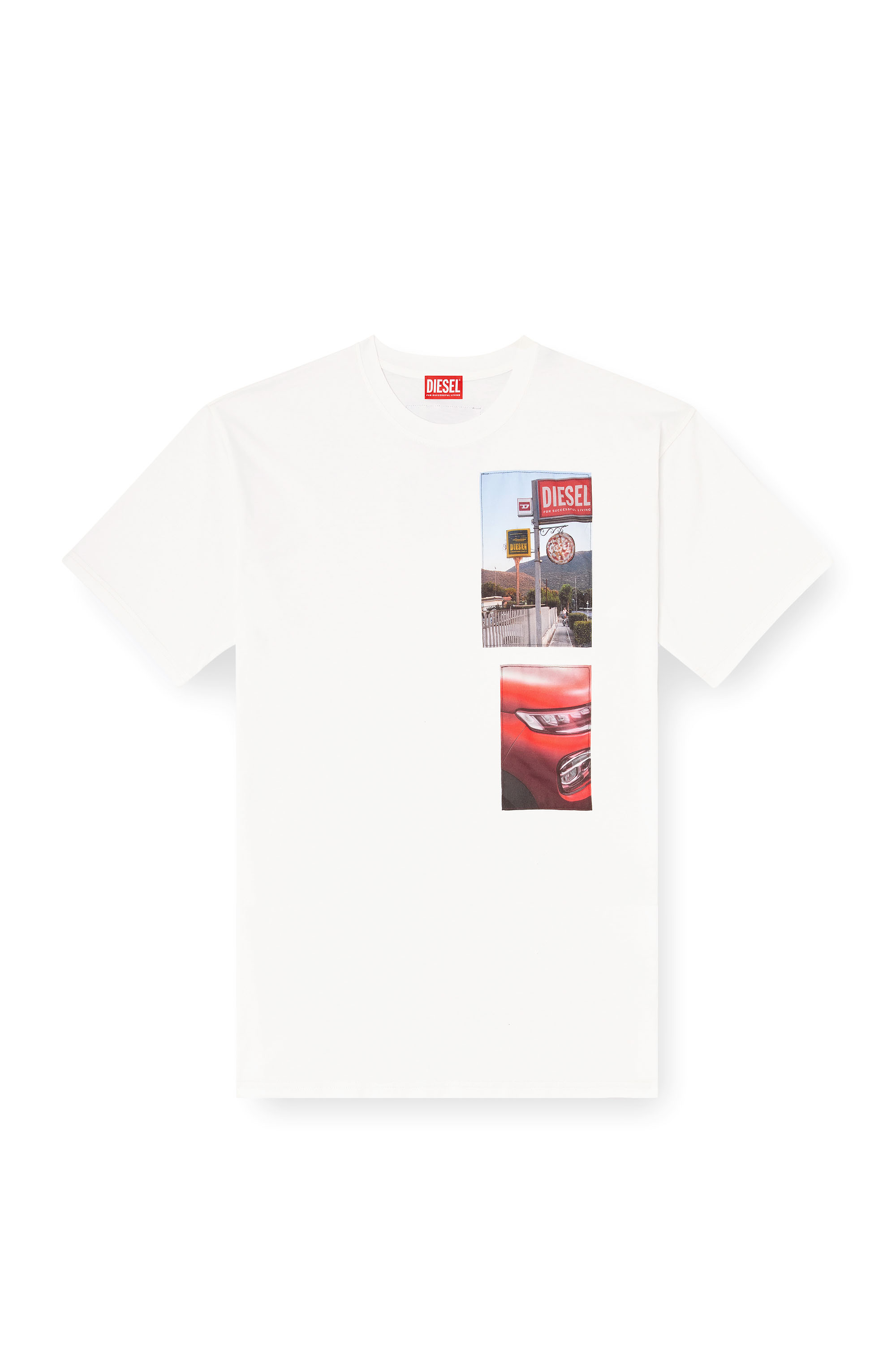 Diesel - T-BOXT-T3, Camiseta con parches fotográficos con el logotipo Hombre in Blanco - 3