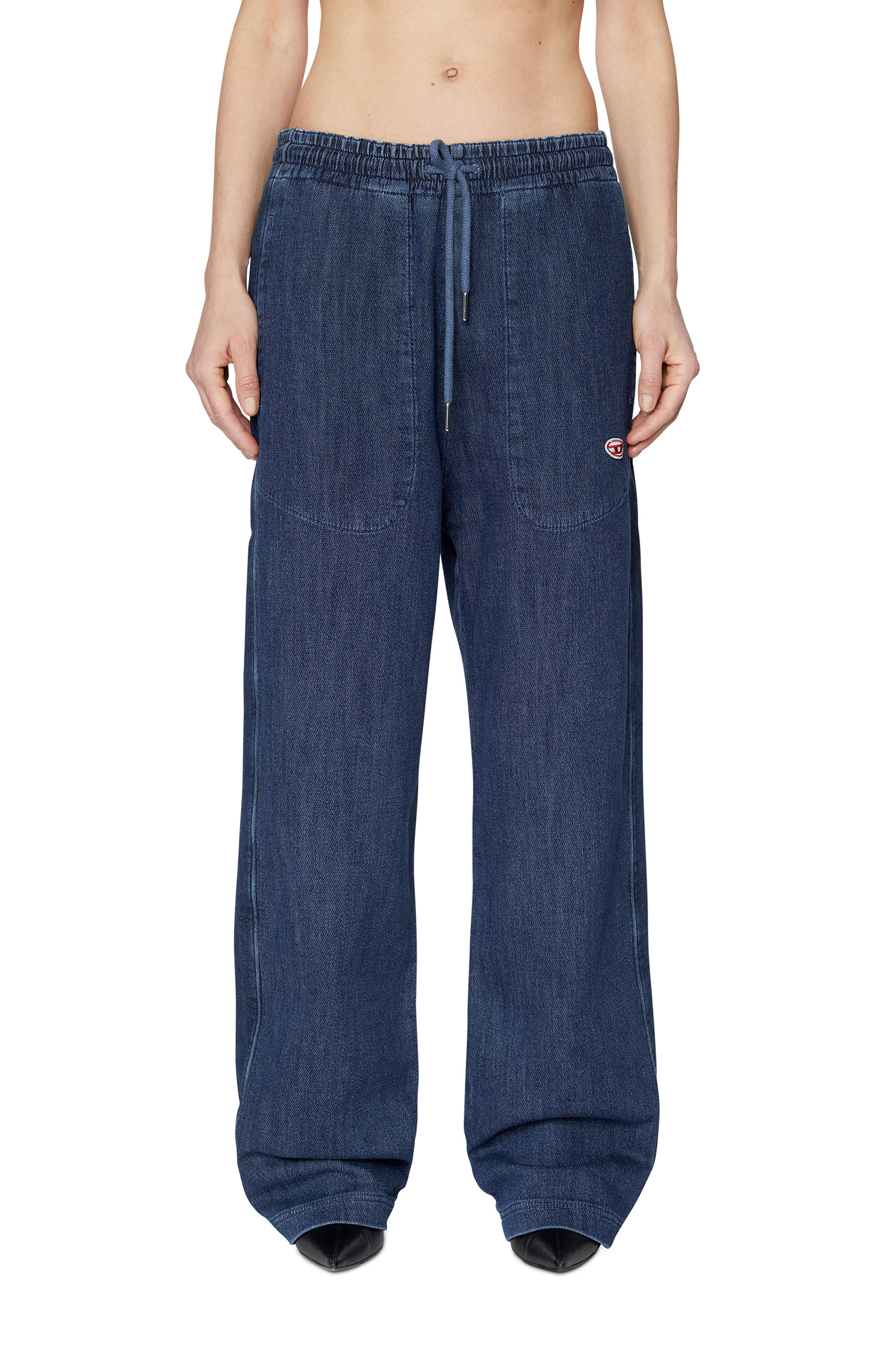 Diesel - D-Martians Track Denim 09C30 Straight, Azul Oscuro - Image 1