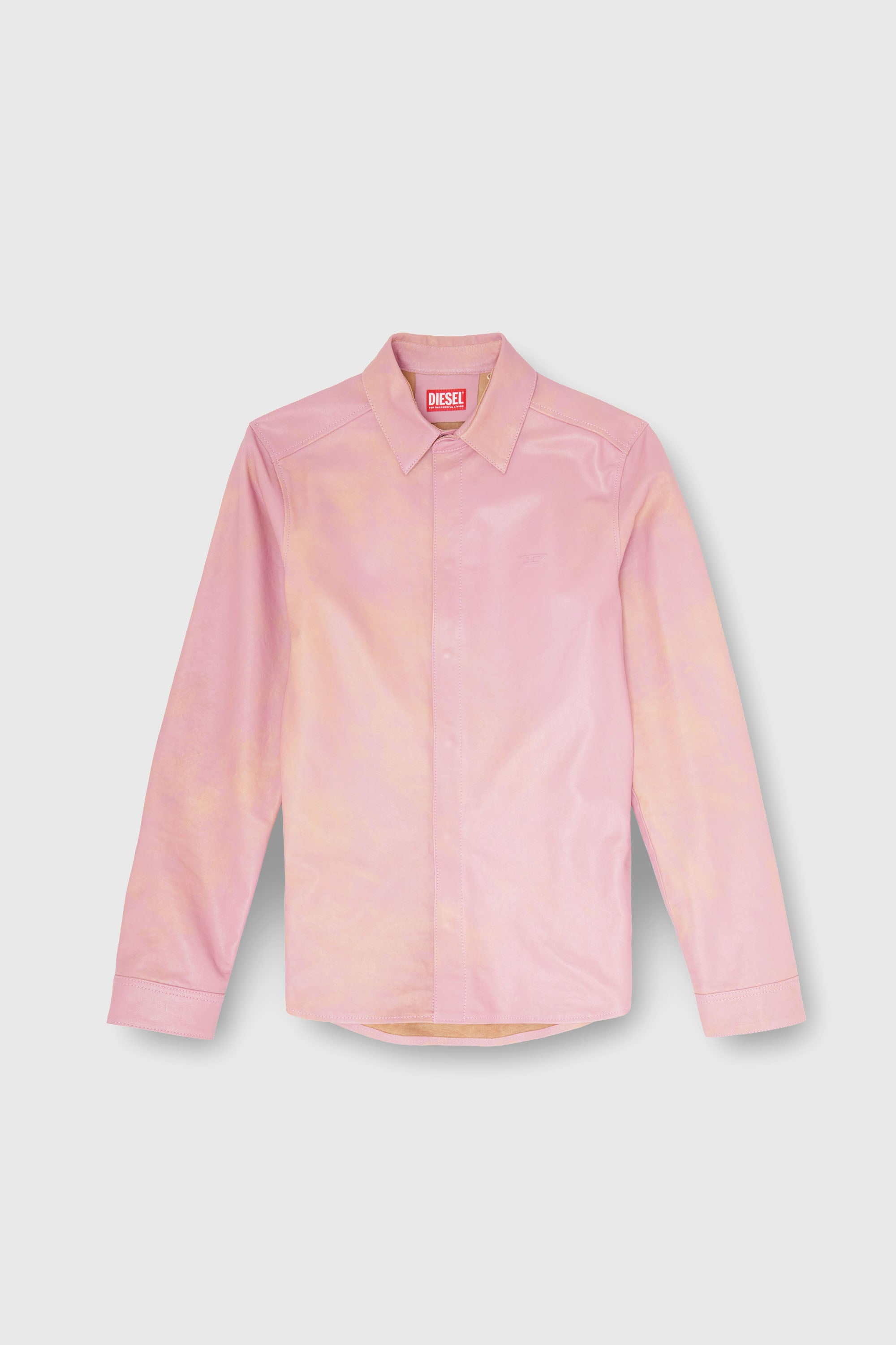 Diesel - S-CIRT, Camisa de piel tratada Hombre in Rosa - 2