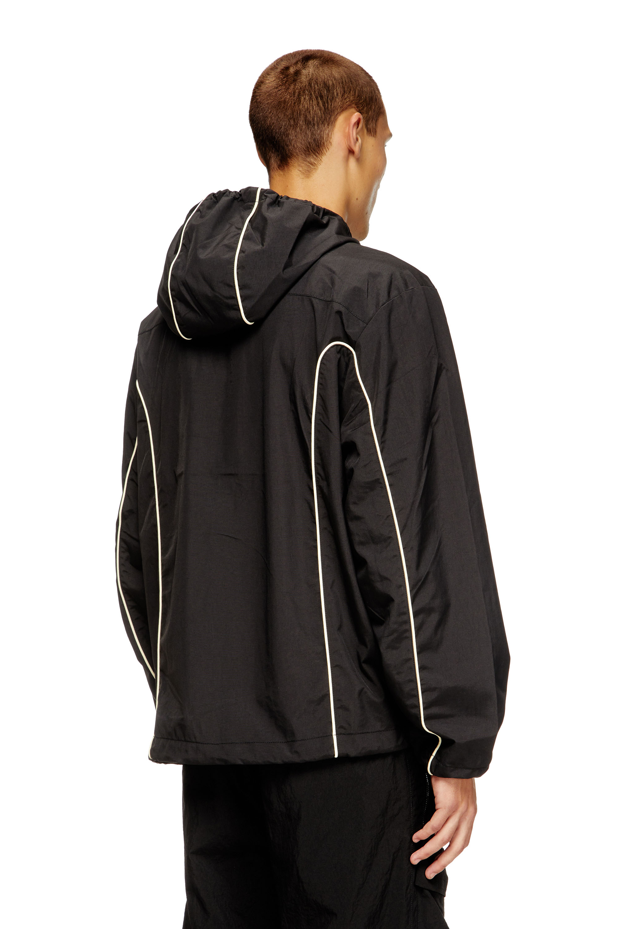 Diesel - J-HIVES, Anorak con ribetes contrastantes Hombre in Negro - 4