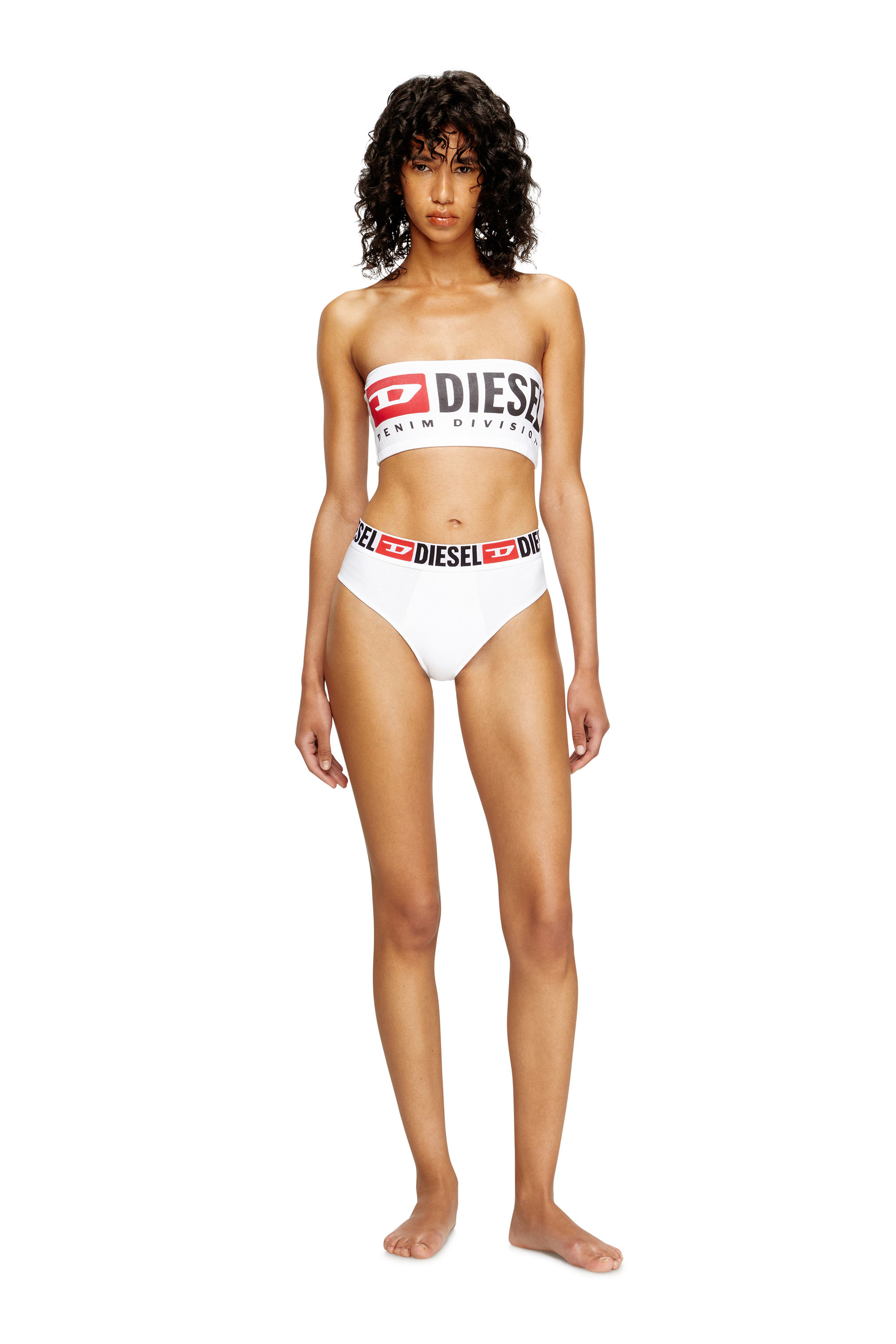 Diesel - UFSB-MELANIE, Pantalones cortos de pijama de tejido con efecto denim Mujer in Blanco - 2