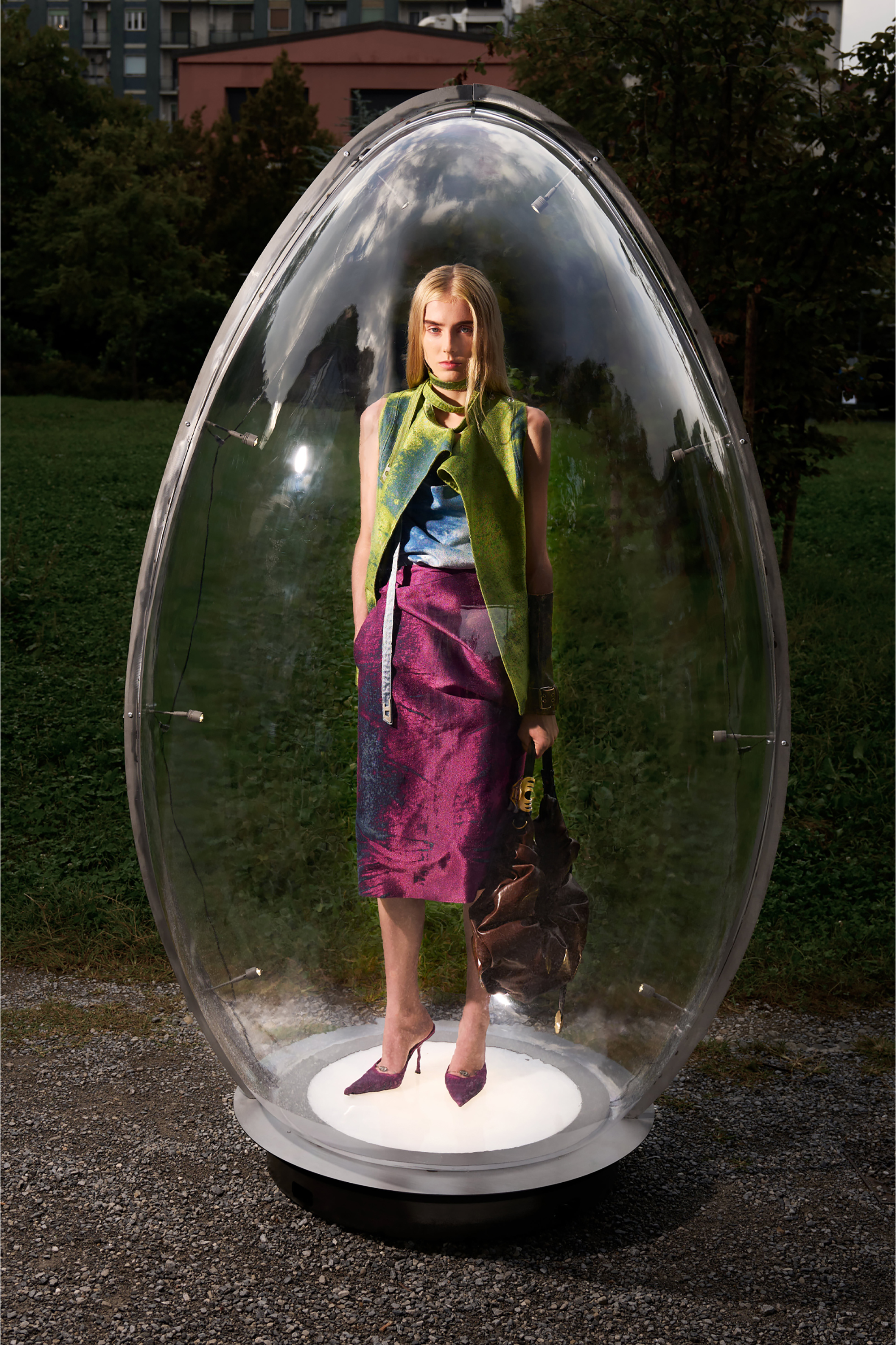 Diesel - DE-SANDIE-FSI, Top sin mangas de denim satinado de color Mujer in Azul marino - 6