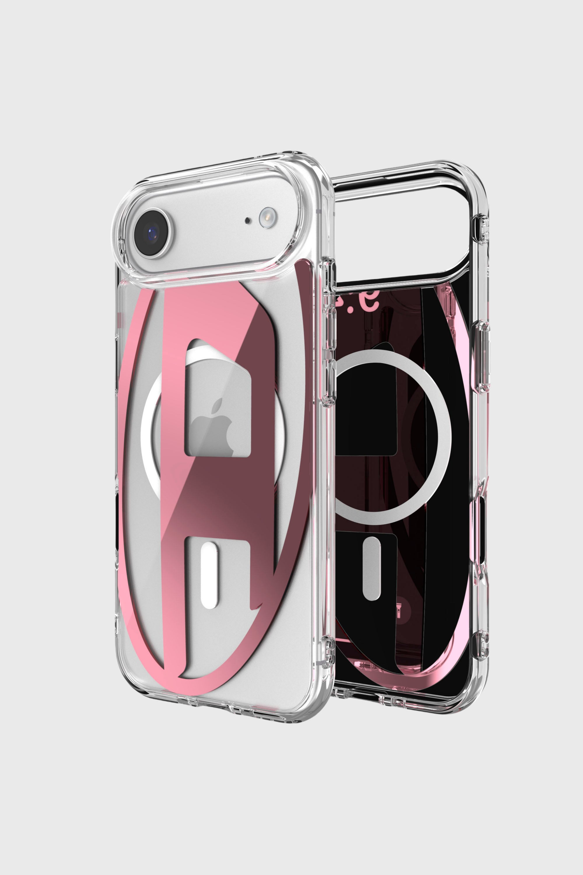 Diesel - 60420 AOP CASE, Funda met&aacute;lica Oval D con Magsafe para iPhone 17 Air Unisex in Rosa - 1