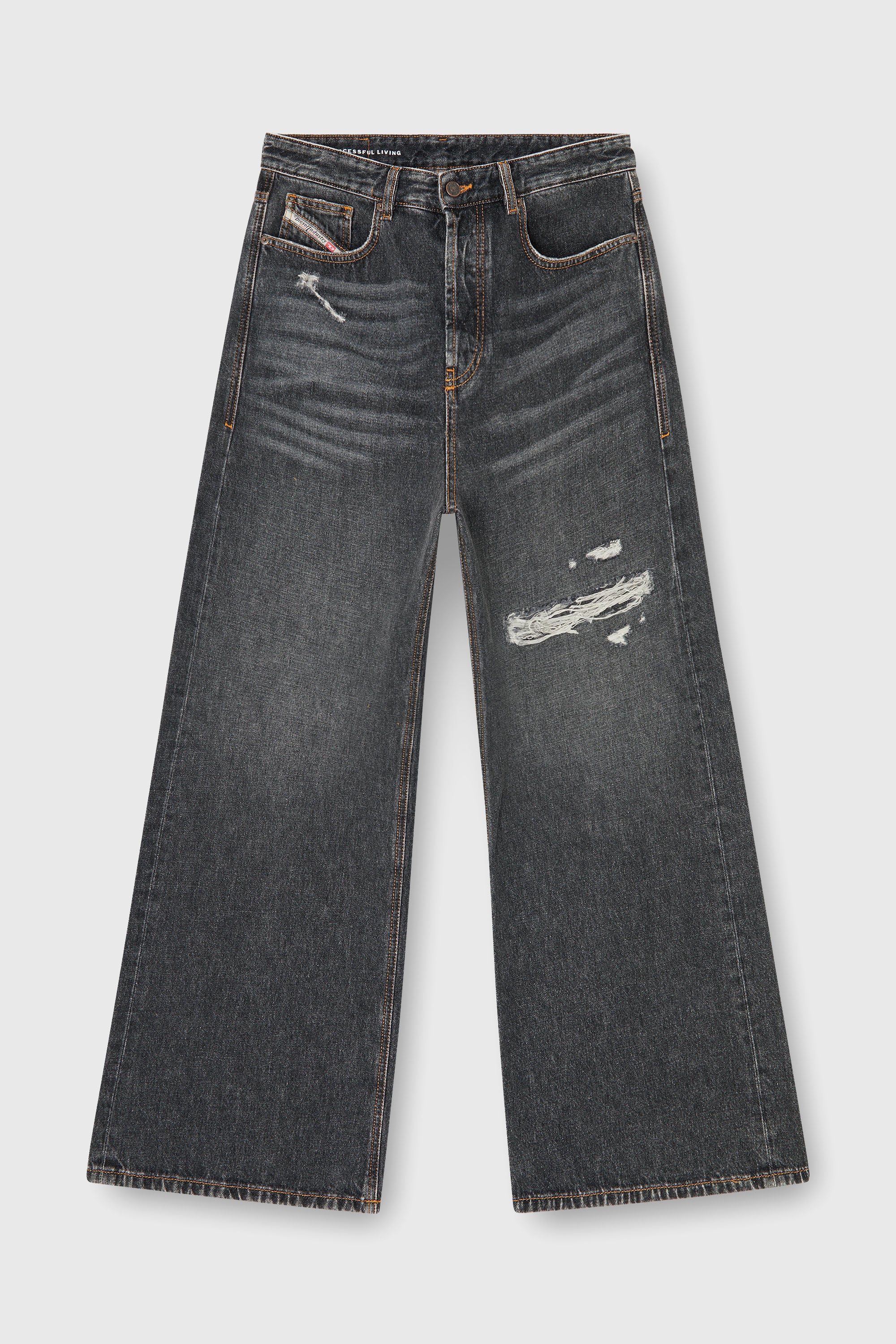 Diesel - Relaxed Jeans D-Rise 007DN Hombre, Negro/Gris oscuro - 2