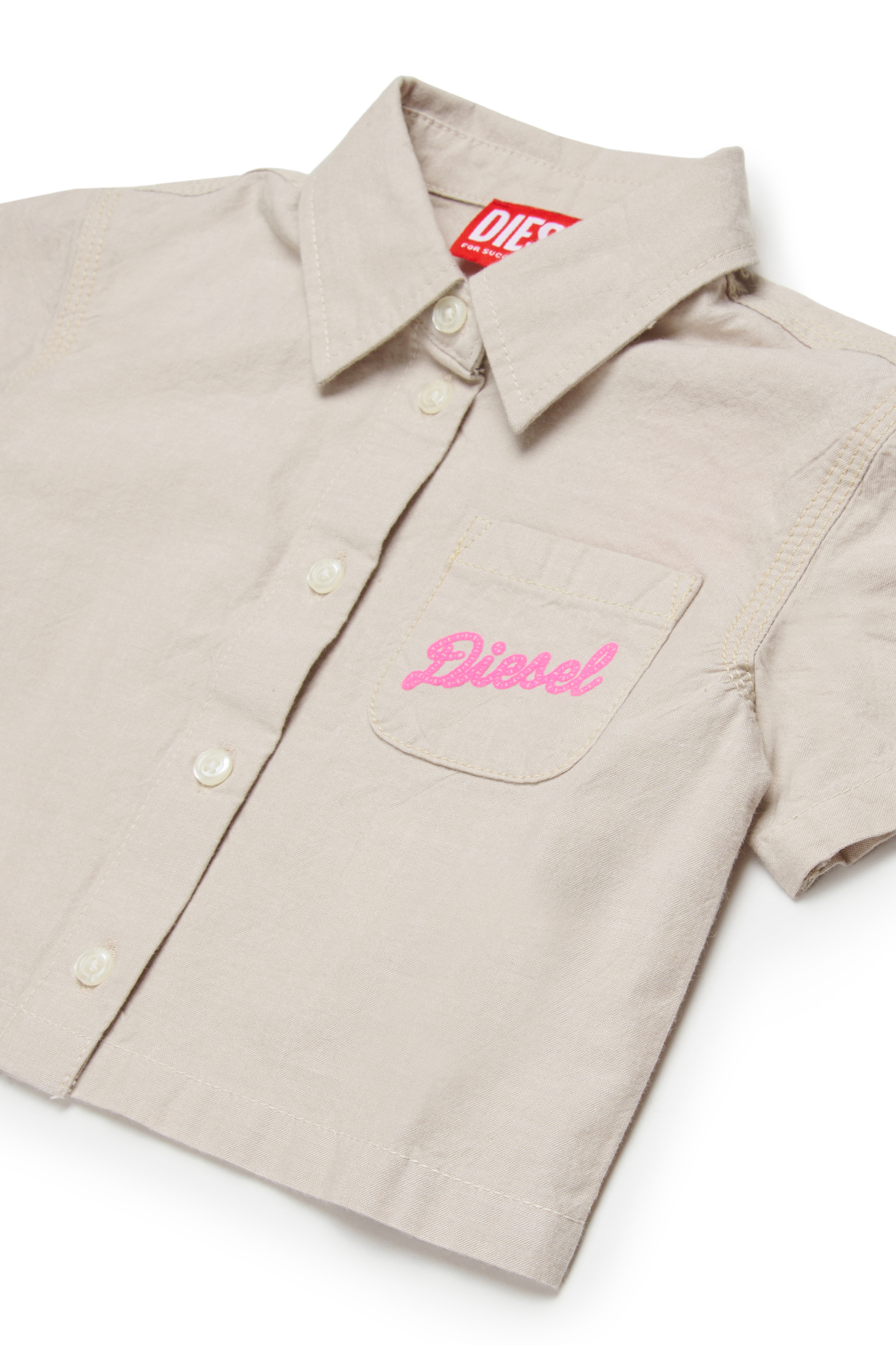 Diesel - COLDYB, Camisa de manga corta con bolsillo con logo Mujer in Blanco - 3