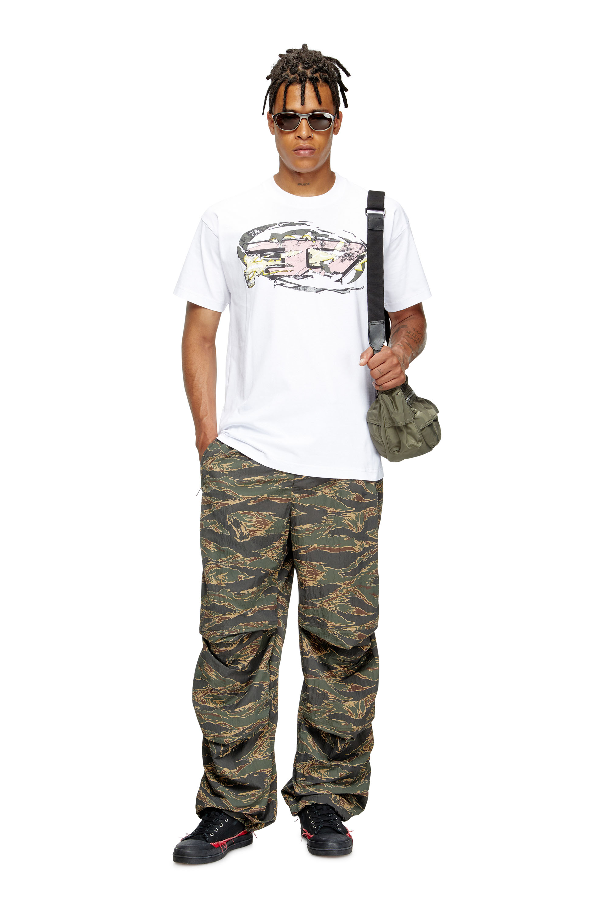 Diesel - T-NORM-T11, Camiseta con logotipo Oval D Hombre in Blanco - 1