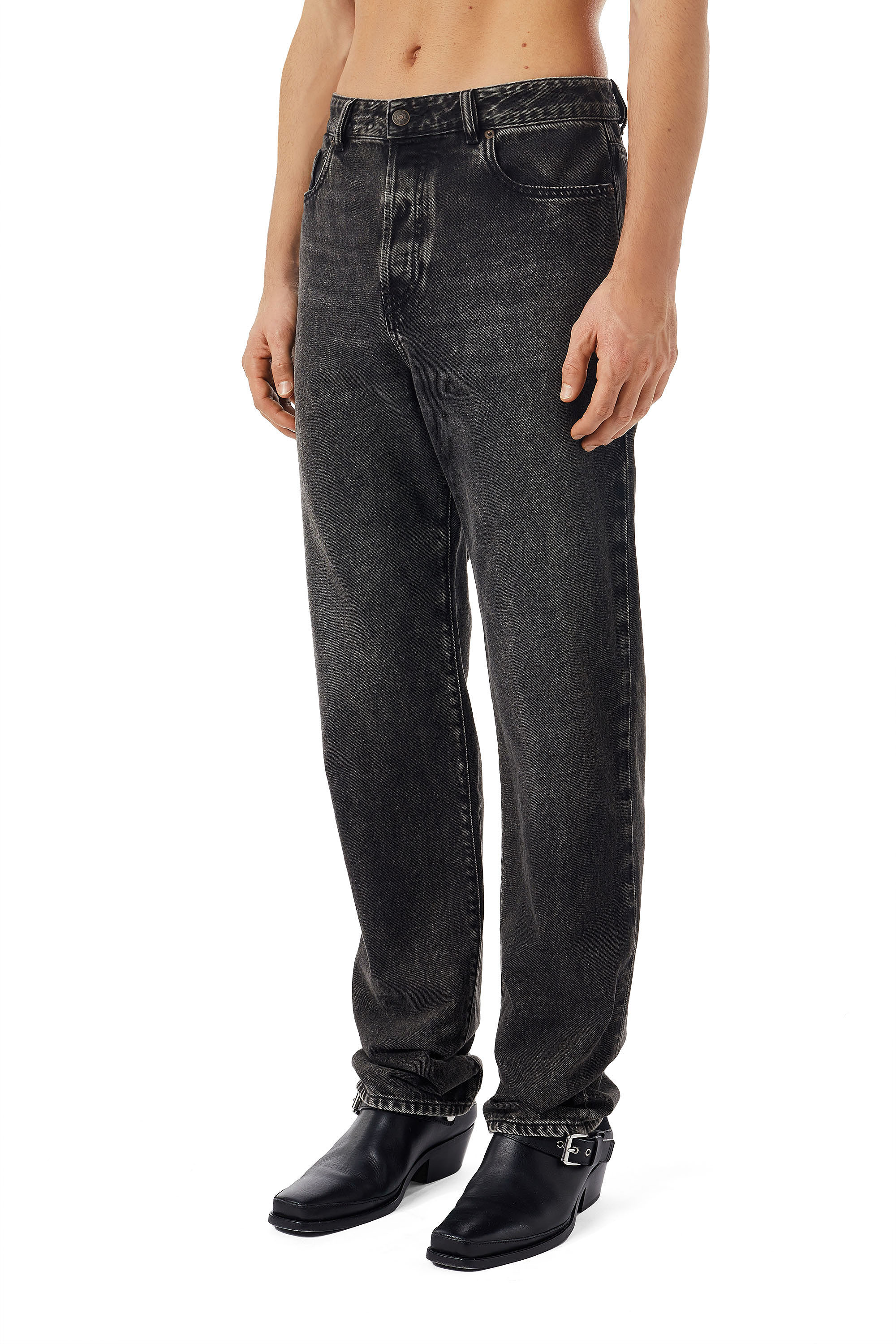 Diesel - 1955 09B87 Straight Jeans, Negro/Gris oscuro - Image 5