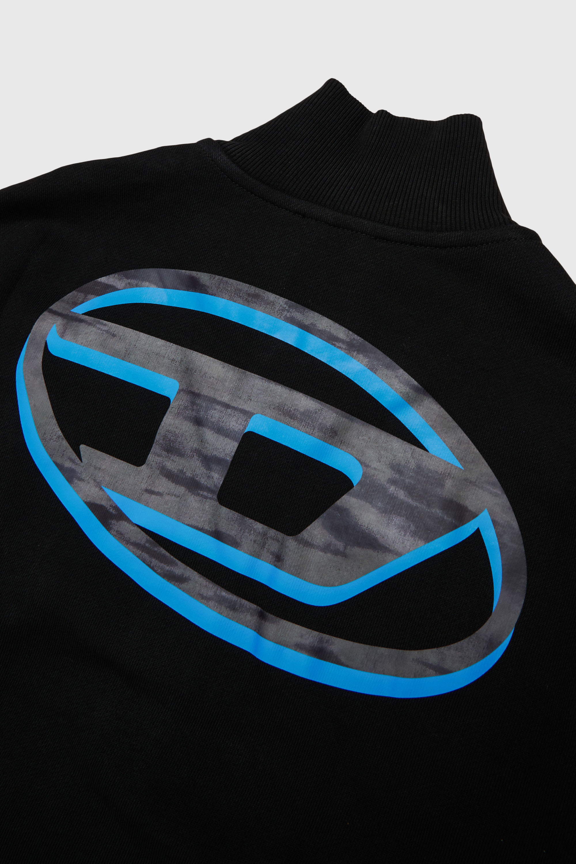 Diesel - SVELLYZIP OVER, Sudadera con cremallera y estampado Oval D bicolor Hombre in Negro - 4