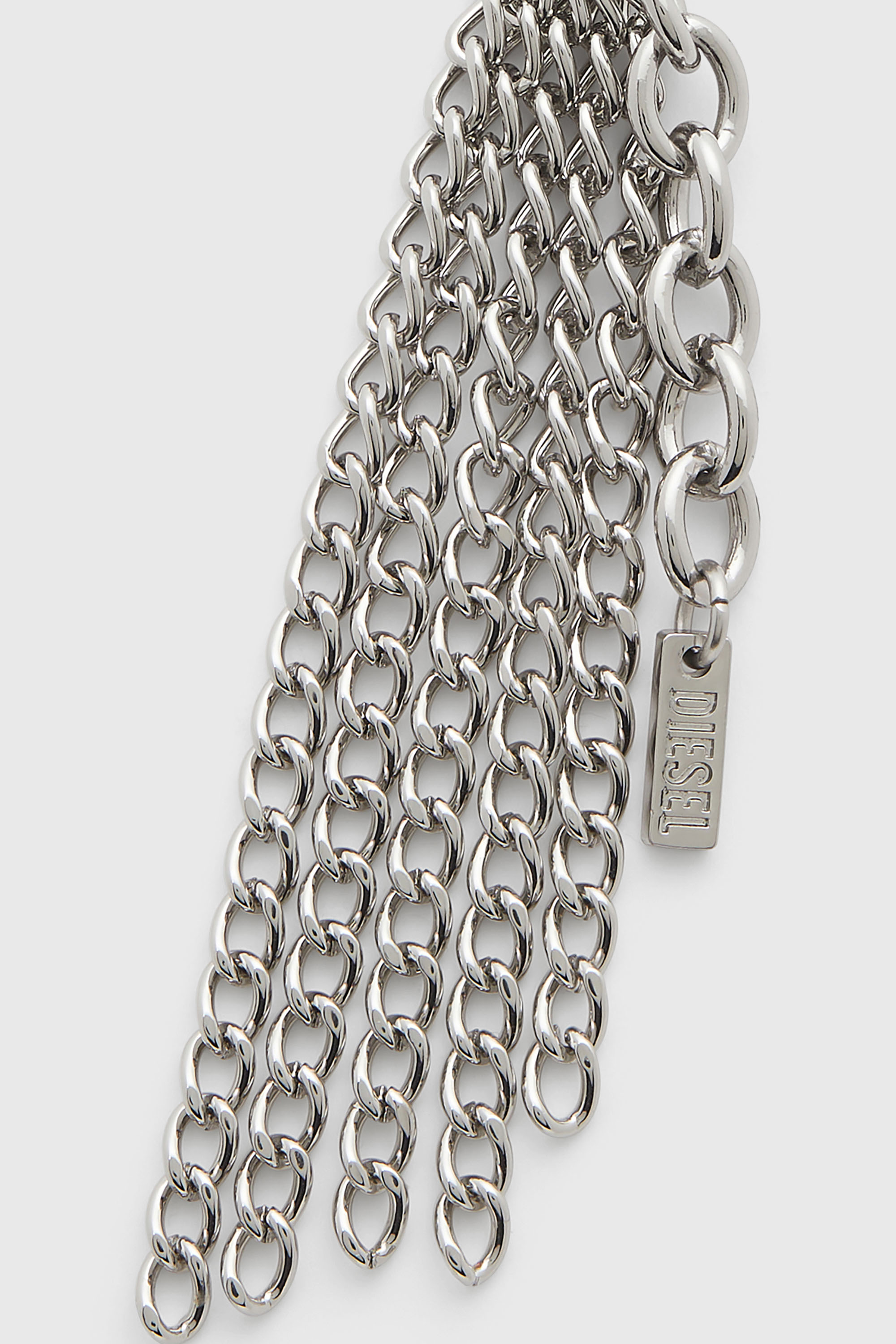 Diesel - CHARM-MULTI CHAIN, Llavero met&aacute;lico con flecos de cadena Mujer in Plateado - 3