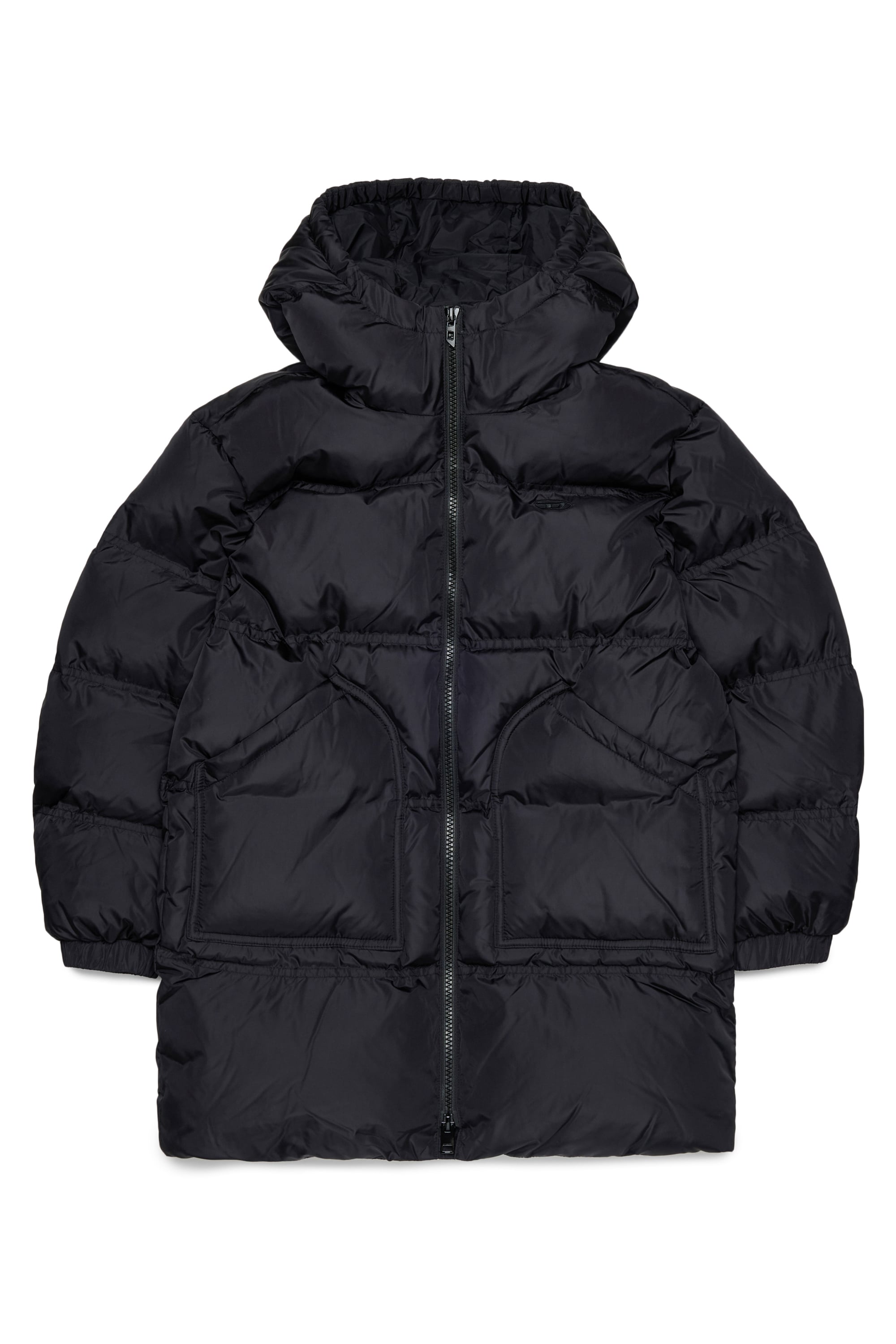 Diesel - JRIVONLONG, Abrigo acolchado con bolsillos oversize Unisex in Negro - 1