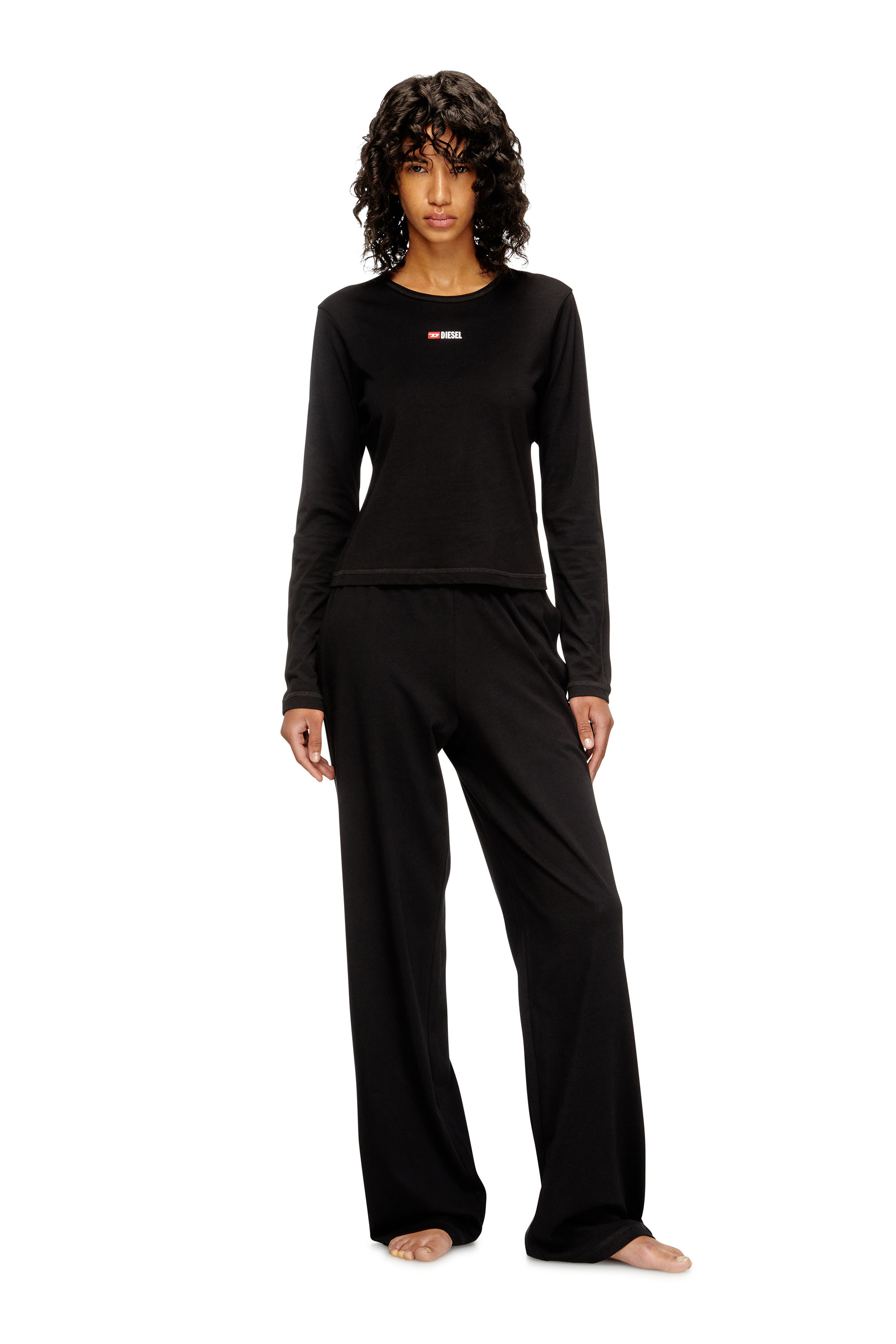 Diesel - SET-GILDA-D-CORE, Pijama de algodón elástico Mujer in Negro - 1