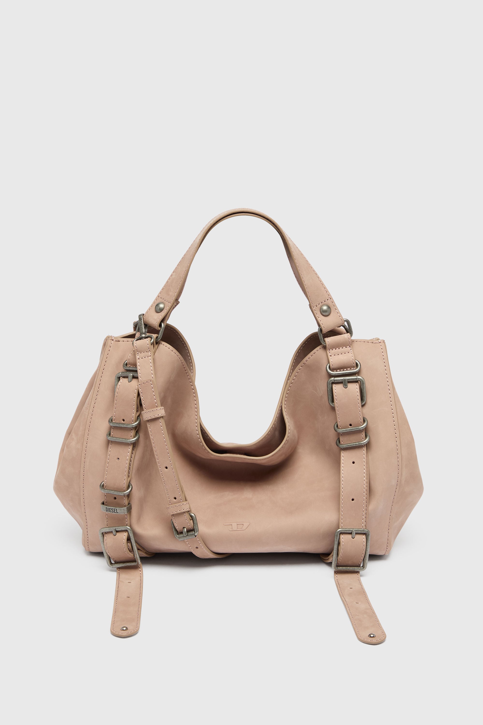 Diesel - D-ONE TOPHANDLE M, D-One-Bolso medium con asa superior de piel tratada Unisex in Rosa - 1