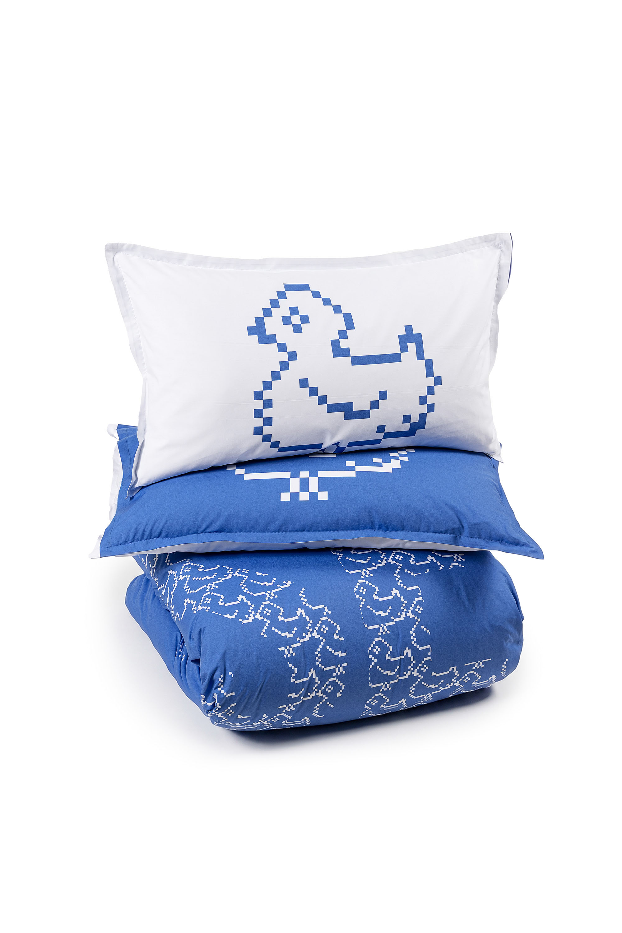 Diesel - 1018141  PIXEL DUCKS BLUE PERCALE DUVET, Juego de funda n&oacute;rdica de percal para cama queen size Unisex in Azul marino - 2