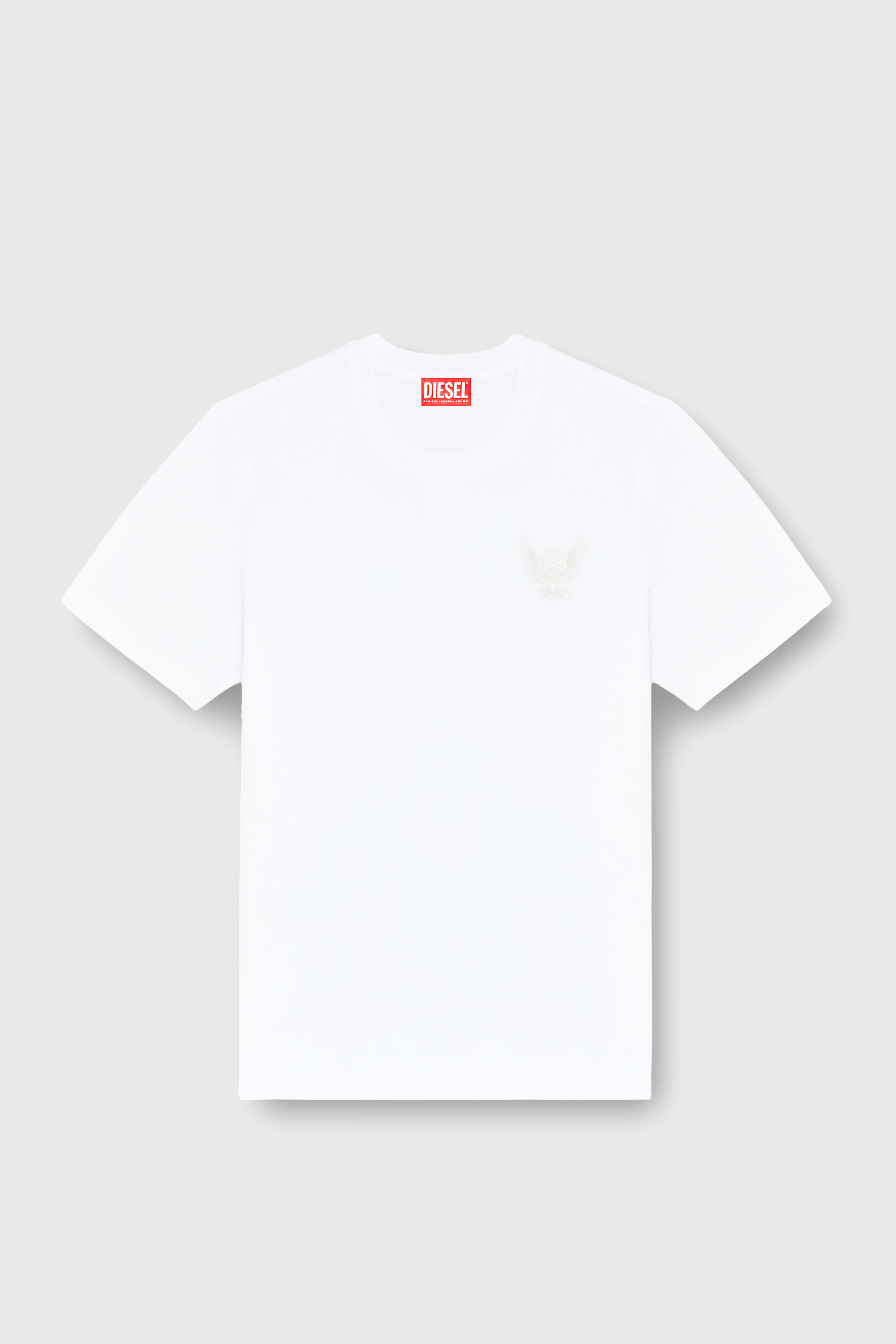 Diesel - T-ADJUST-AA8, Camiseta de algod&oacute;n con motivo de logo en el pecho Hombre in Blanco - 2