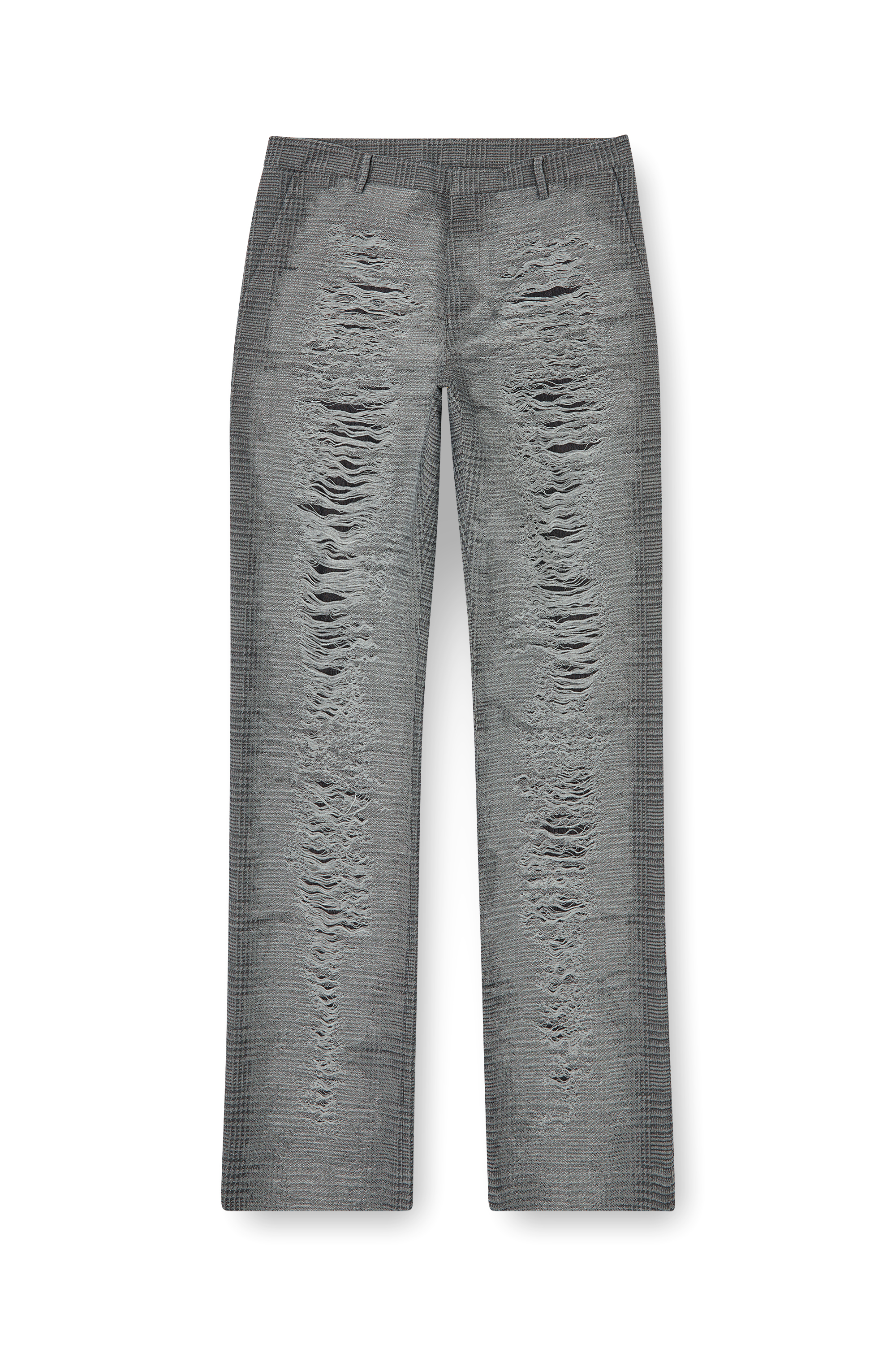 Diesel - P-BOIX, Pantalones a cuadros con parte delantera rasgada Hombre in Gris - 3