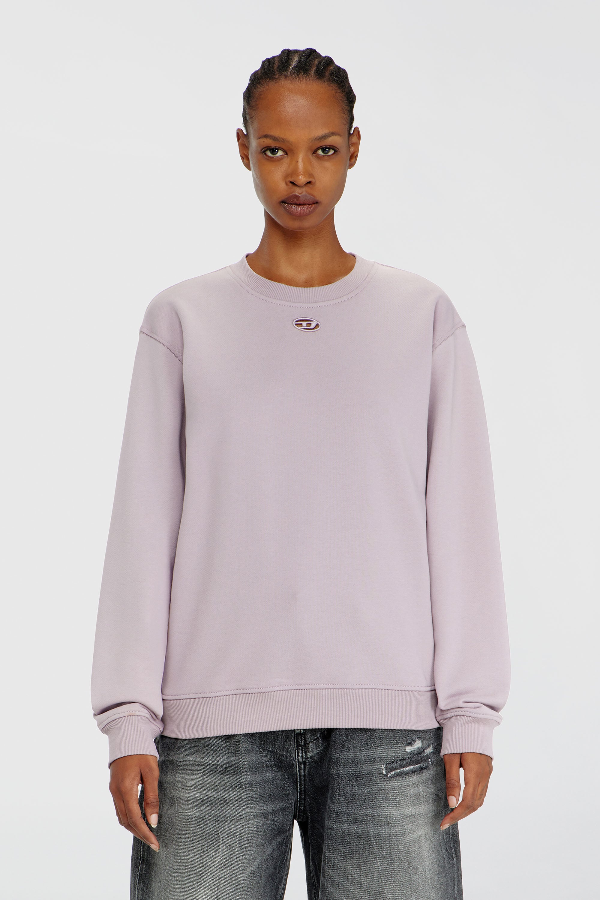 Diesel - F-NORMY-OD, Sudadera de algod&oacute;n con bordado Oval D Mujer in Morado - 1