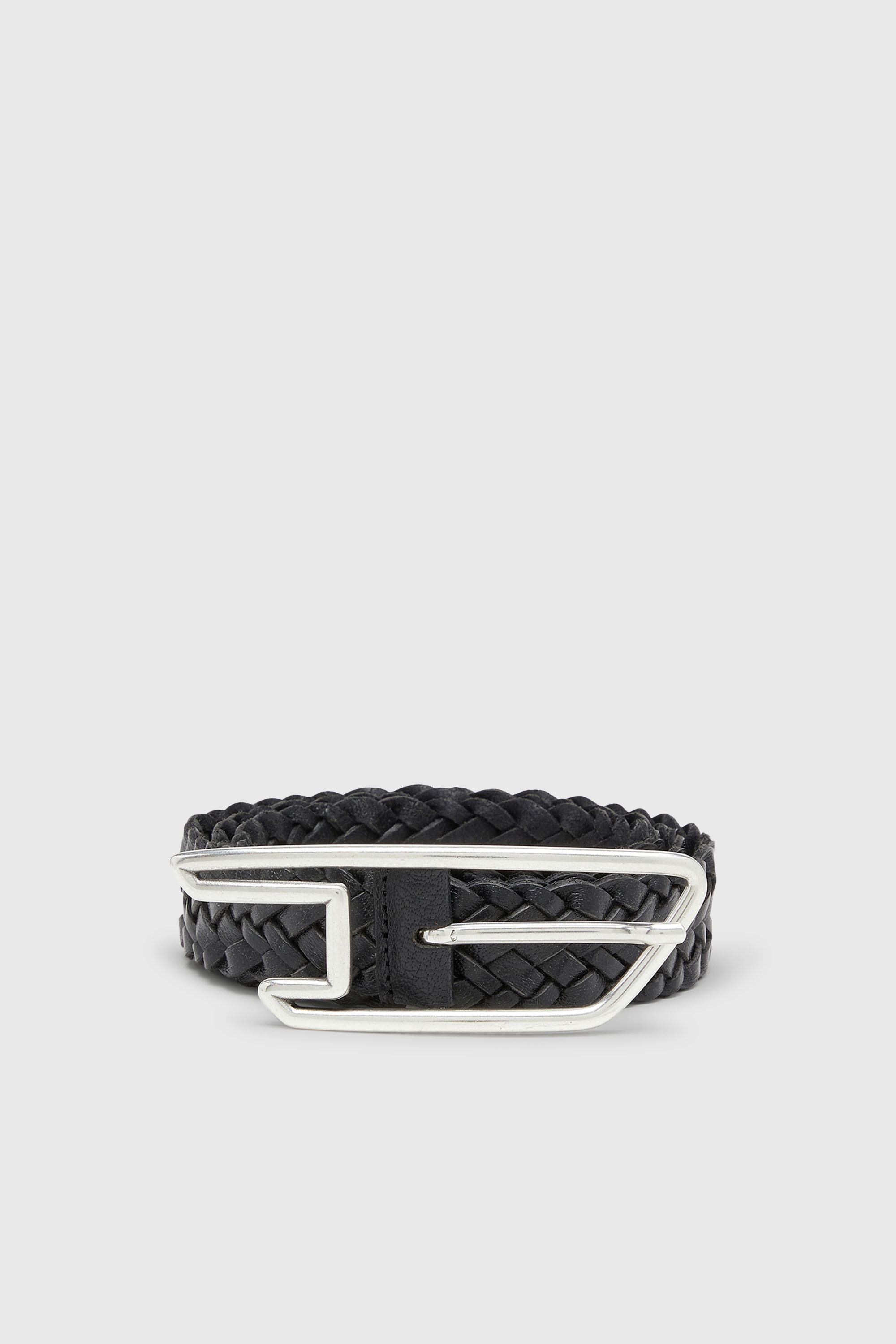 Diesel - B-D LINE 30 BRAIDERED, Cintur&oacute;n 3 cm en piel trenzada Unisex in Negro - 1