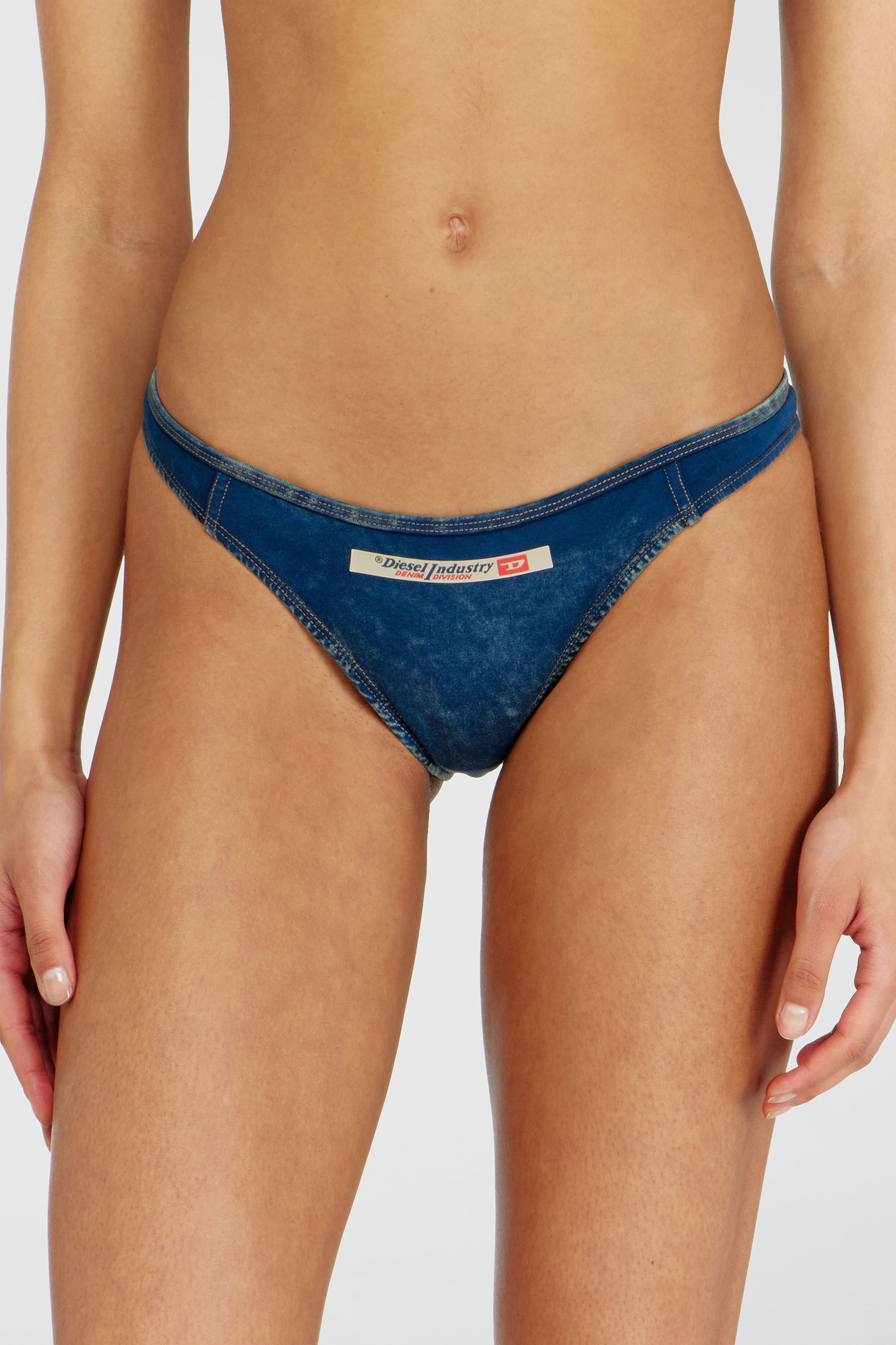 Diesel - AILEEN-DNM, Braguitas brasile&ntilde;as de algod&oacute;n con efecto denim Mujer in Azul marino - 2