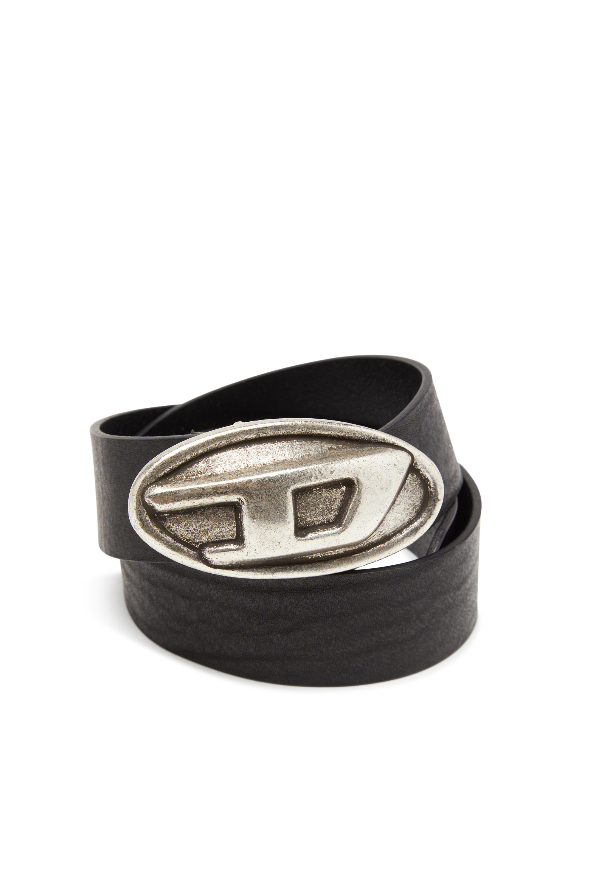 Diesel - B-DOUBLE D, Cinturón de 4 cm con hebilla ovalada en forma de D Hombre in Negro - 3