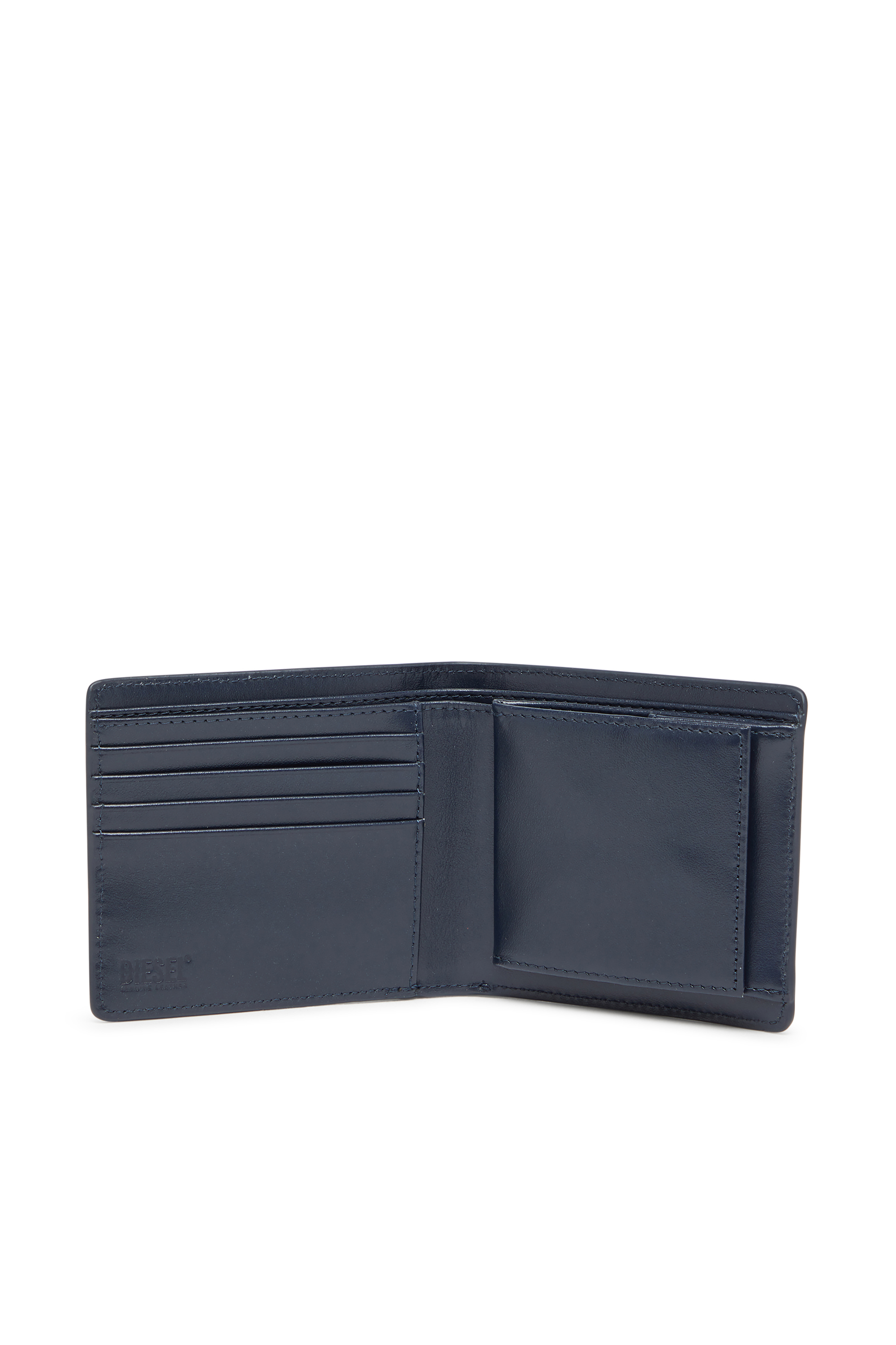 Diesel - HOLI-D BI FOLD COIN S 3D, Cartera de neopreno reforzado de piel Unisex in Azul marino - 3