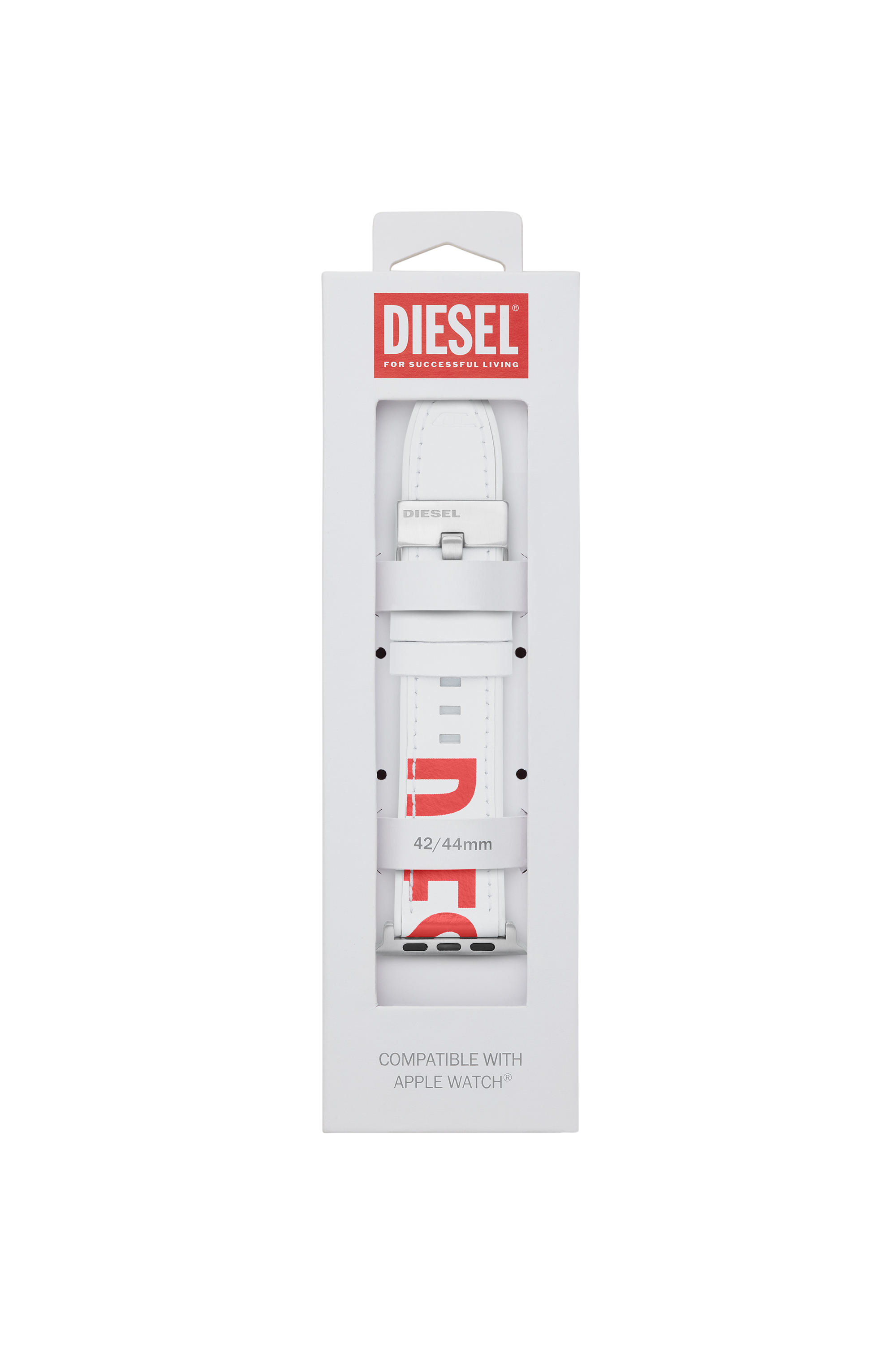 Diesel - DSS004, Correa de cuero por Apple Watch&reg;, 42mm, 44mm, 45mm Unisex in Blanco - 2