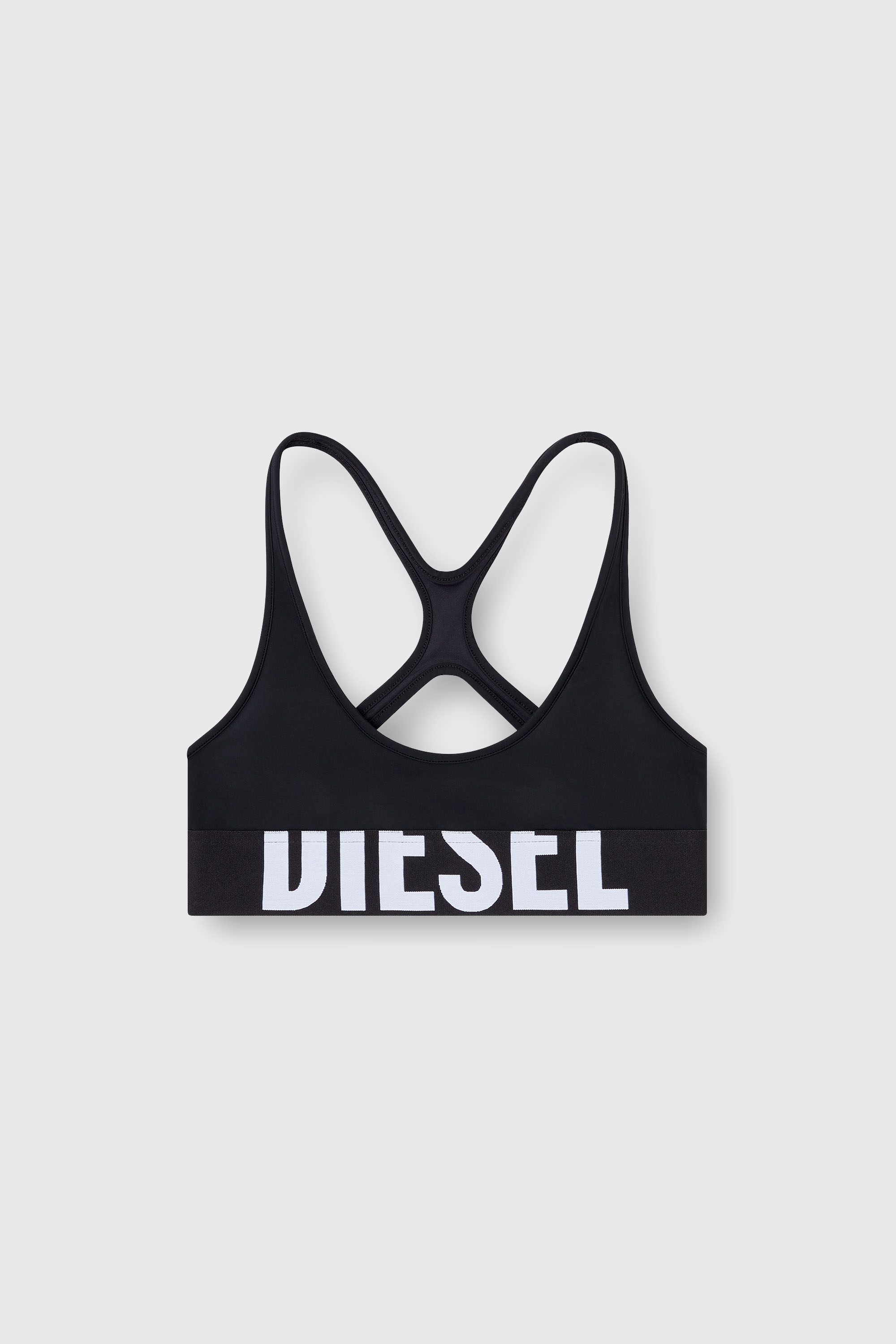 Diesel - ALLISON-D-POP, Sujetador deportivo de microfibra con logotipo recortado Mujer in Negro - 2