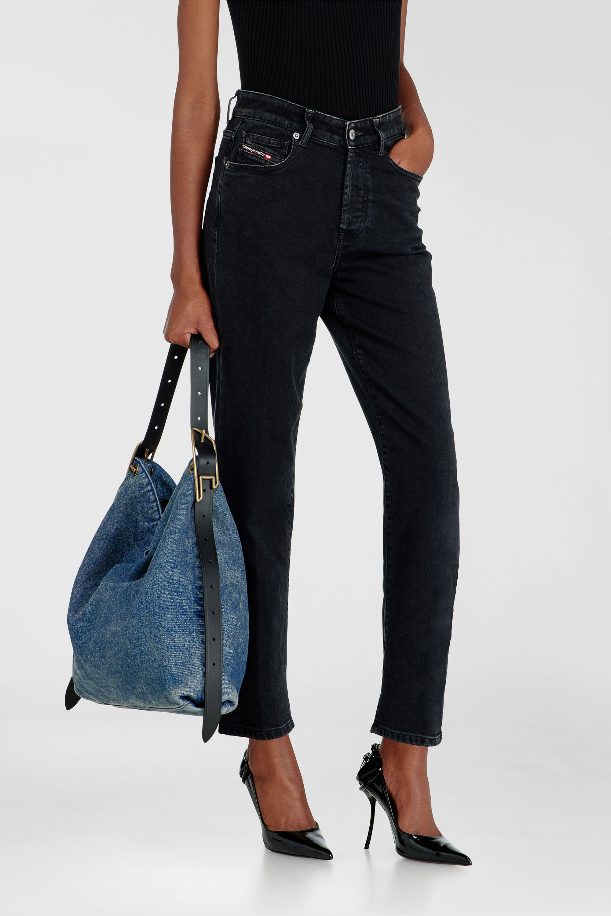 Diesel - Regular Jeans 1981 D-Went 09N89 Mujer, Negro/Gris oscuro - 7