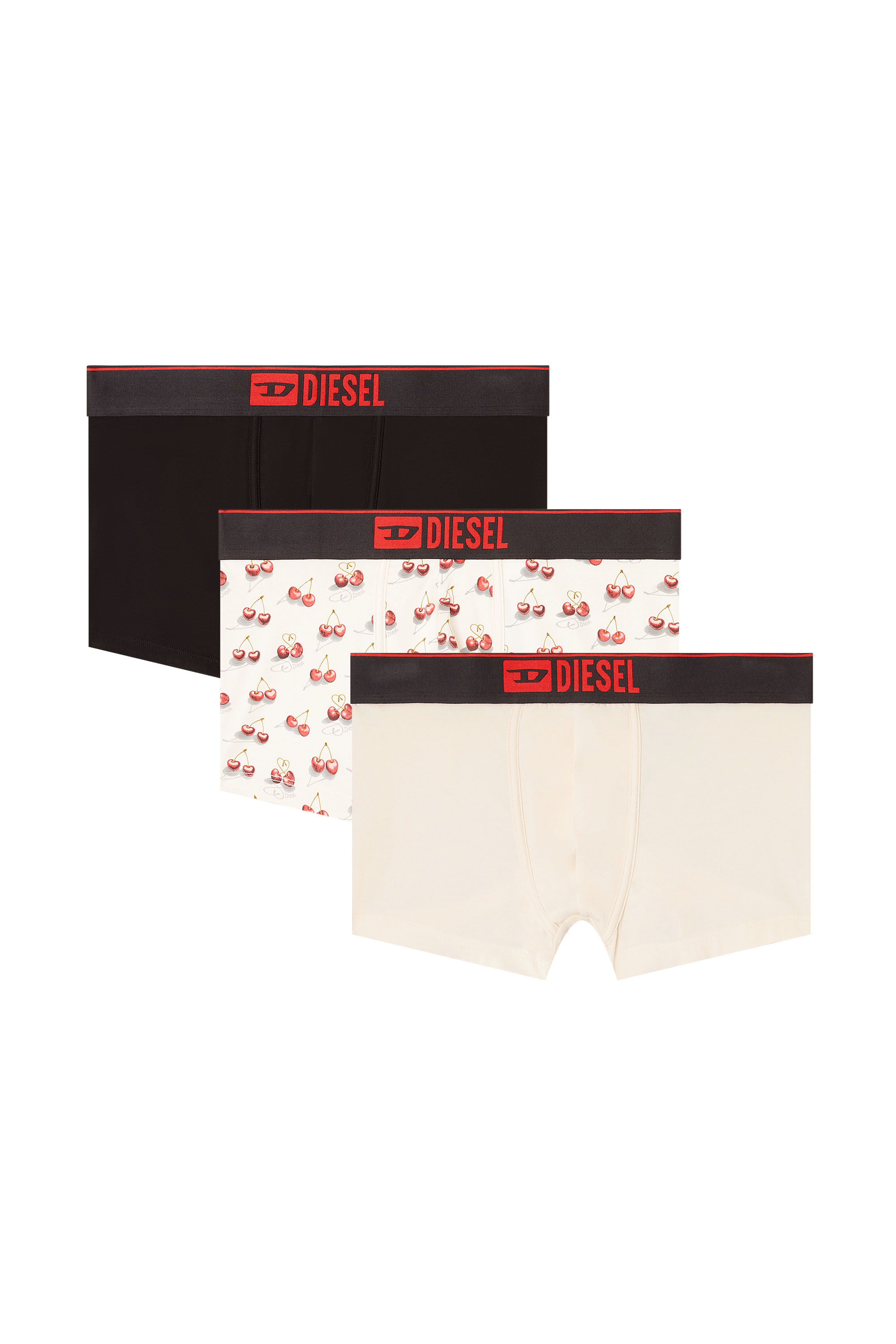Diesel - DAMIEN-GFT-3PACK, Paquete de 3 bóxers con corazones de cereza Hombre in Blanco - 2