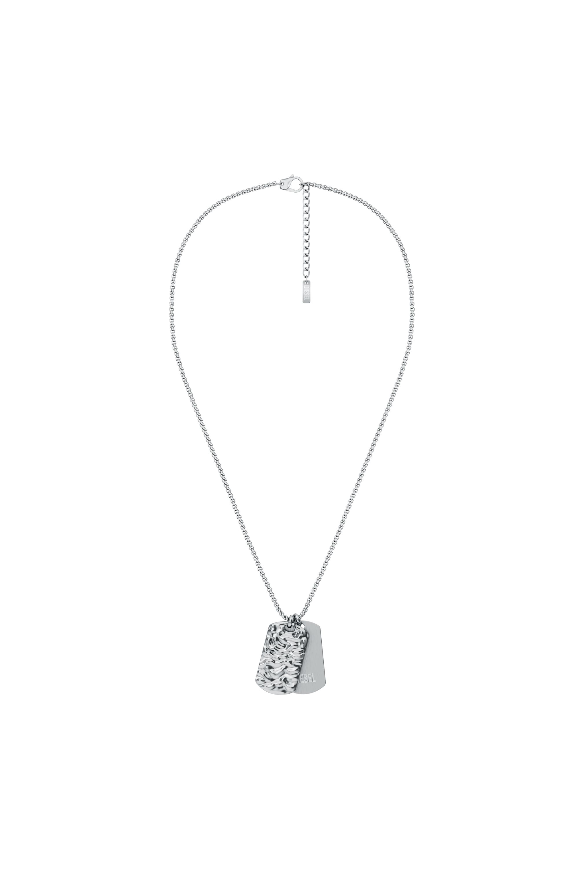 Diesel - DX1735040, Collar con placa (dog tag) de acero inoxidable Unisex in Plateado - 1