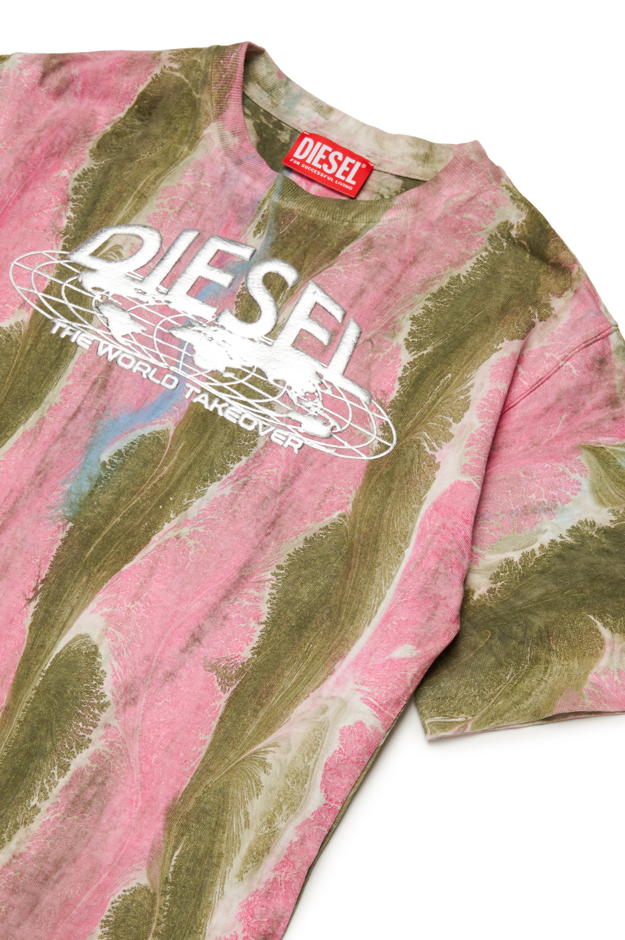 Diesel - TWASHL2 OVER, Unisex T-shirt with wavy pattern in Multicolor - Image 3