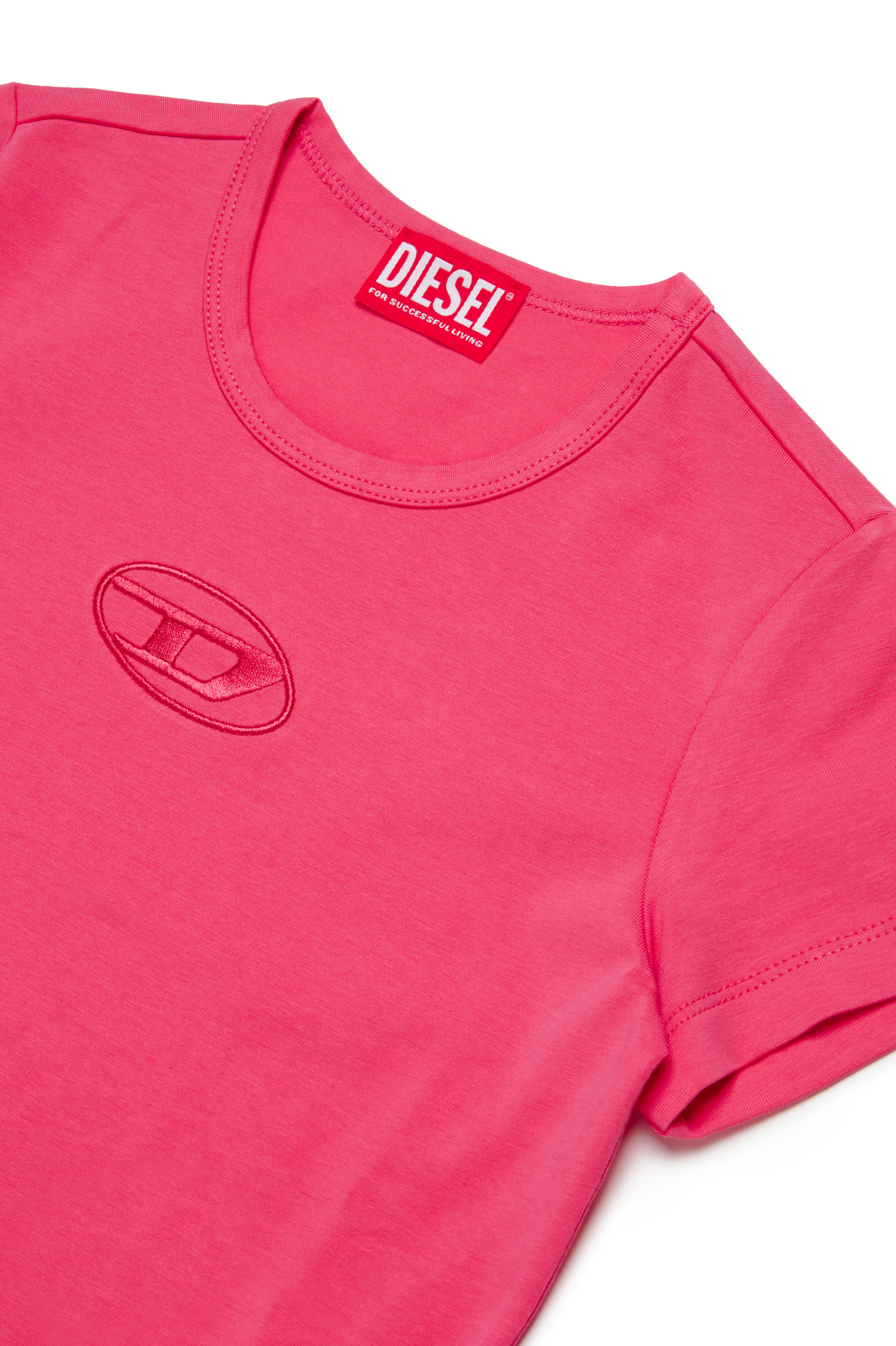 Diesel - TANGIEX, Mujer Camiseta con bordado Oval D a tono in Rosa - Image 3