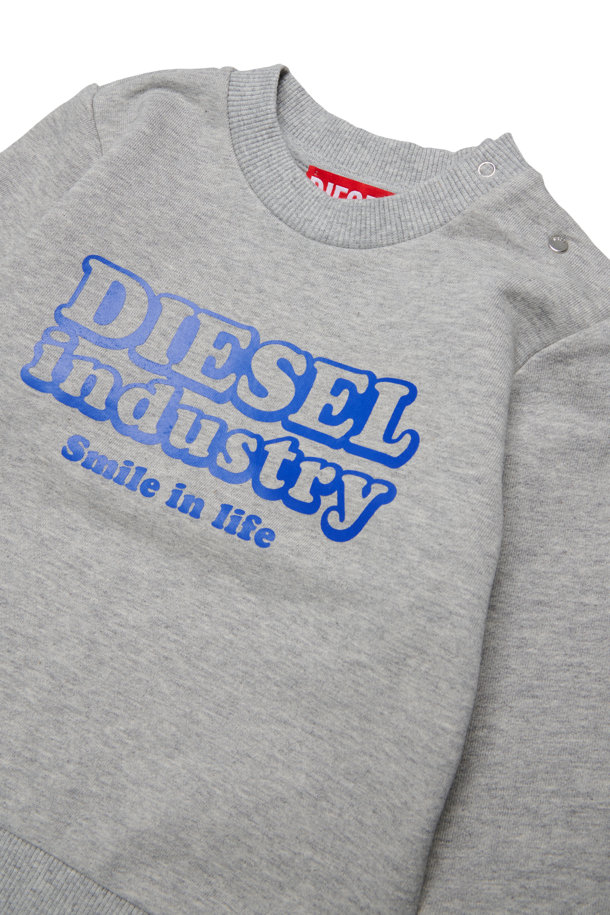 Diesel - SLODIMB, Sudadera de algod&oacute;n con estampado Diesel Industry Hombre in Gris - 3