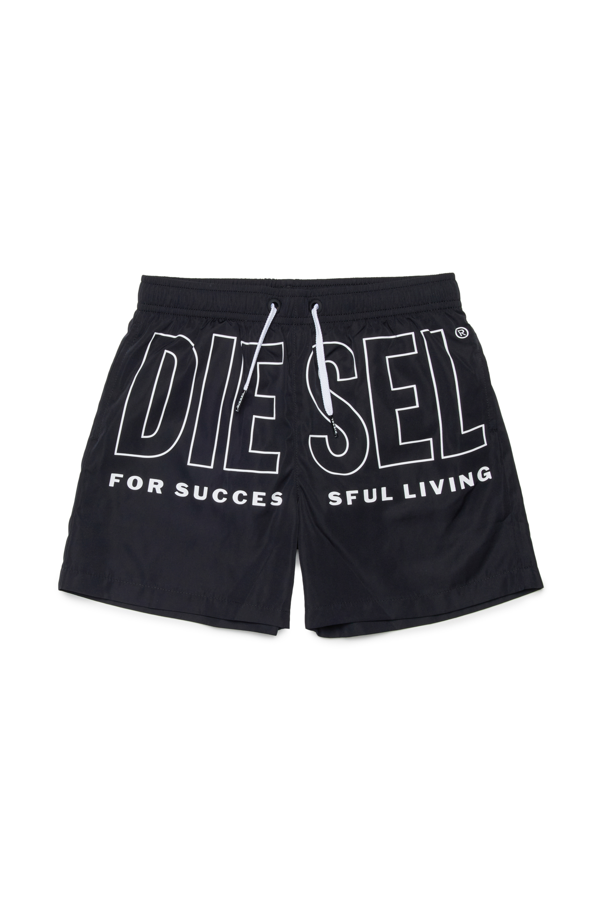 Diesel - MIDIT, Man's Swim shorts with maxi logo in Black - 1