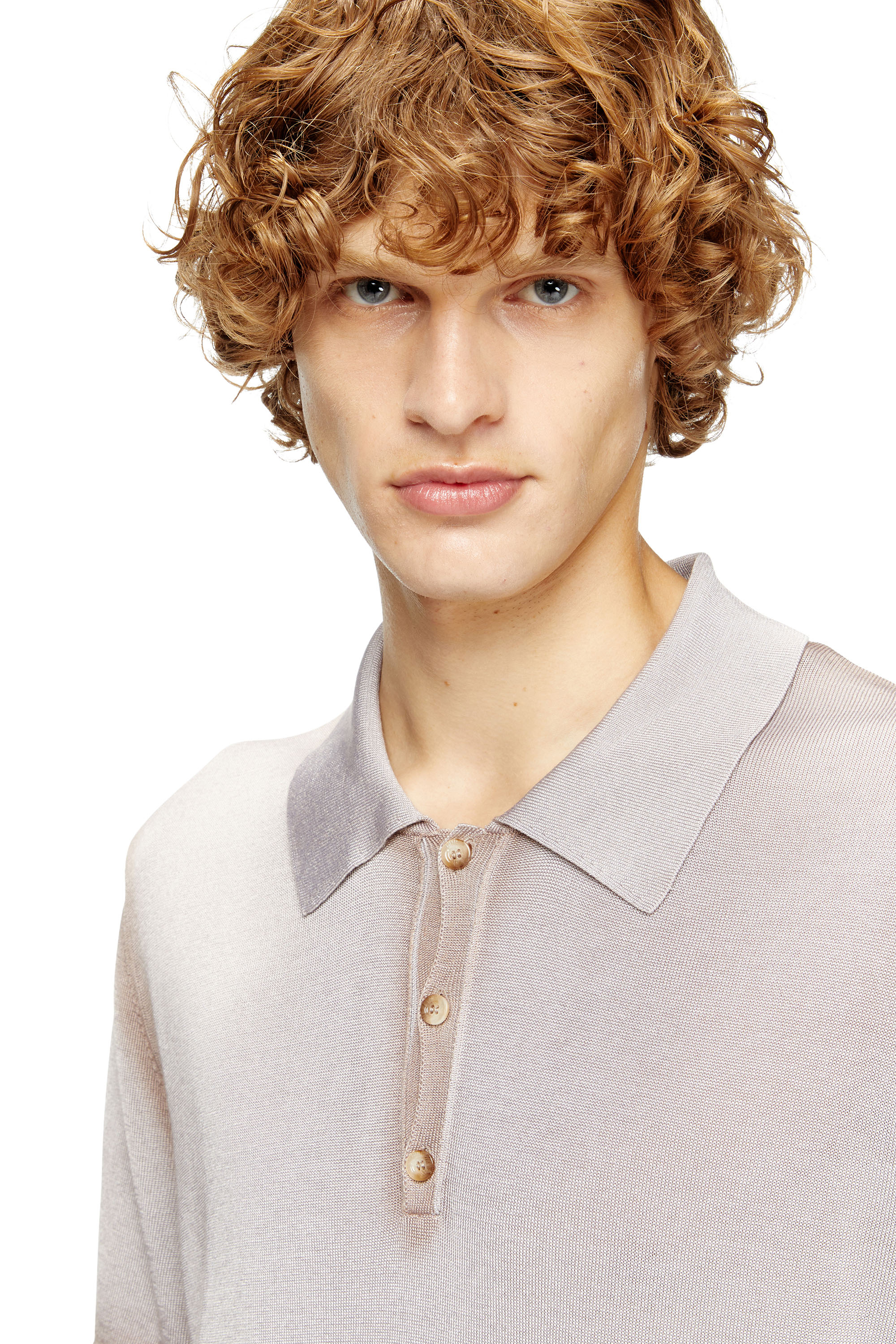 Diesel - K-VIRTO, Polo tejido en degradé Hombre in Beige - 3