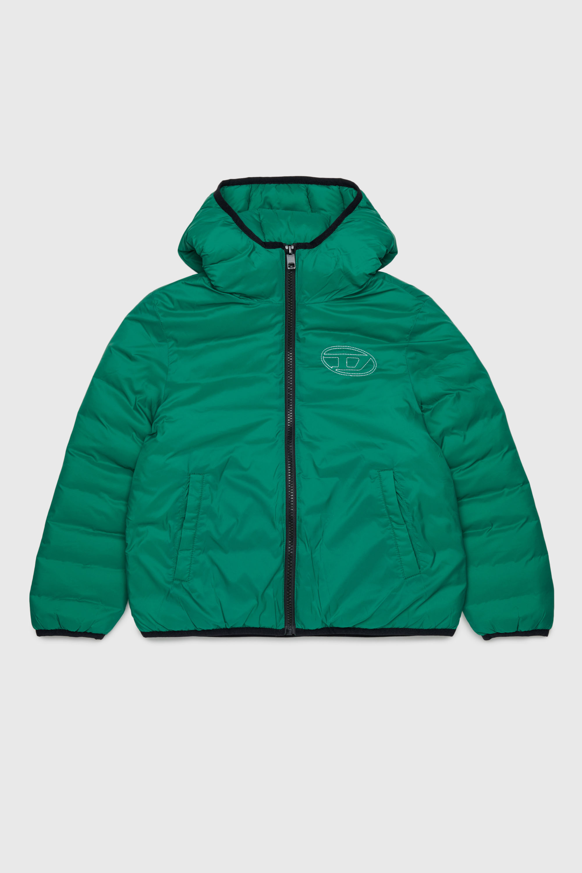 Diesel - JOSIPLS, Unisex's Hooded jacket in padded nylon in Green - 1