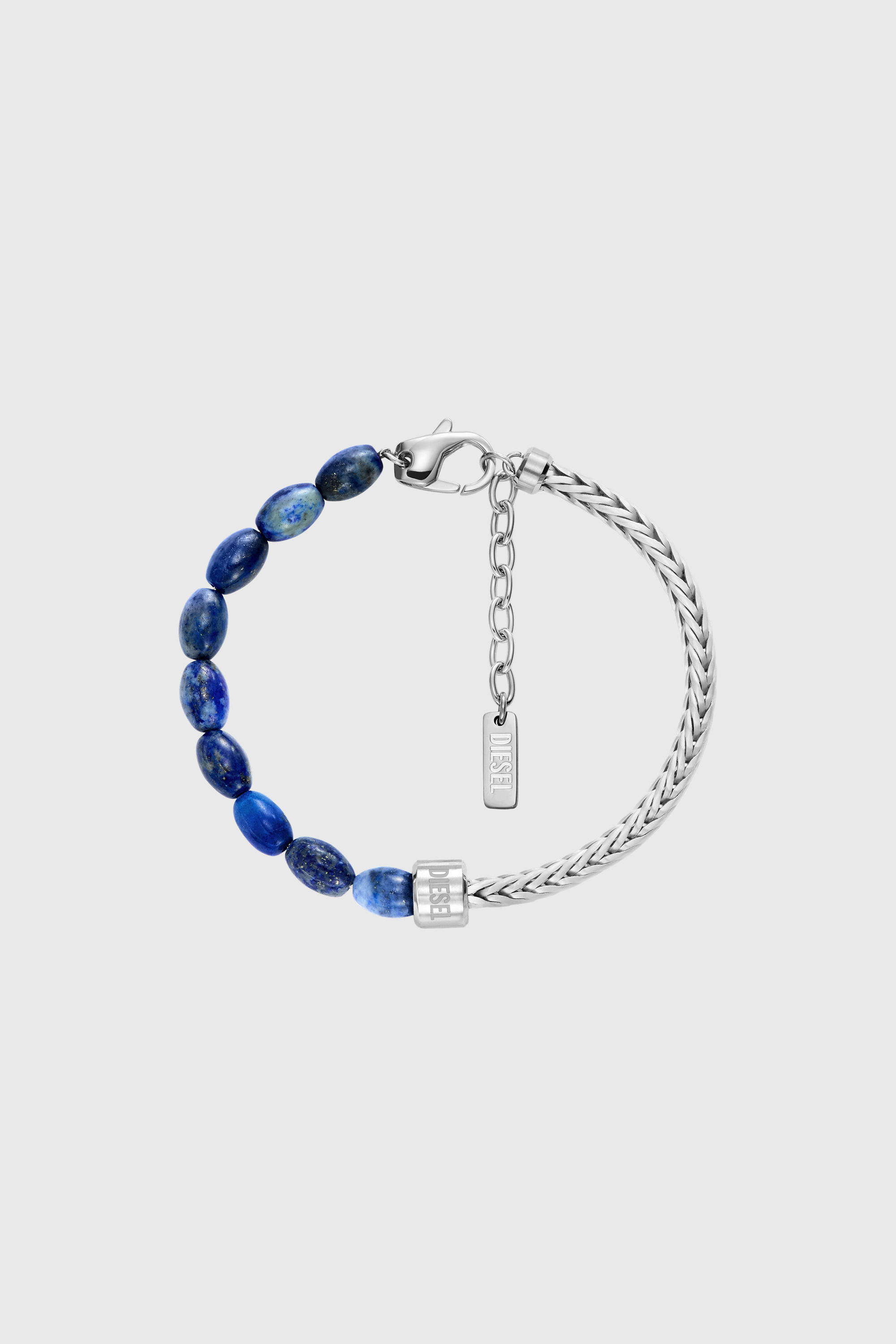 Diesel - DX1713040, Unisex's Lapis Beaded Bracelet in Silver/Blue - 1