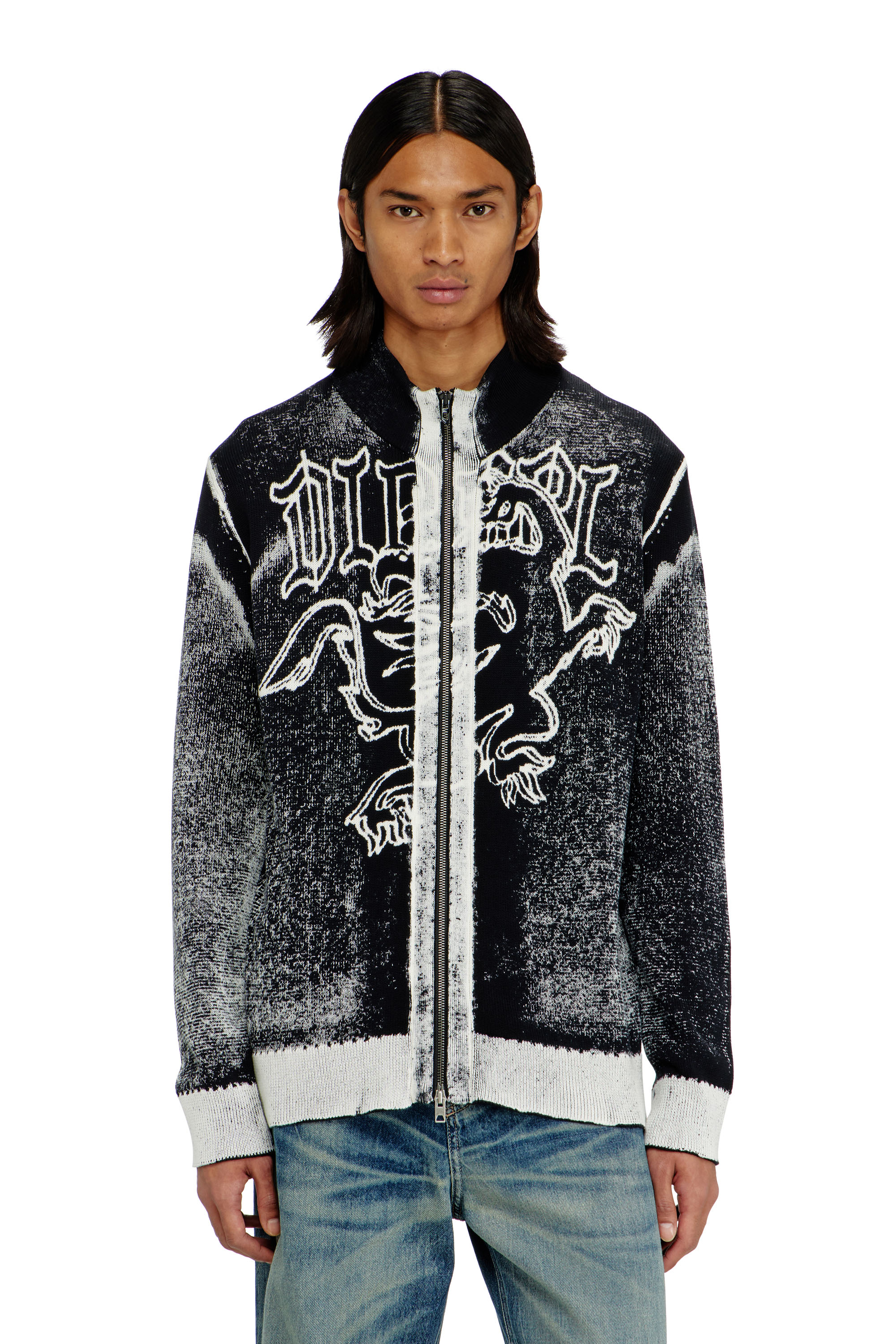 Diesel - K-LAUROS, C&aacute;rdigan tratado con motivo de grifo Hombre in Multicolor - 1