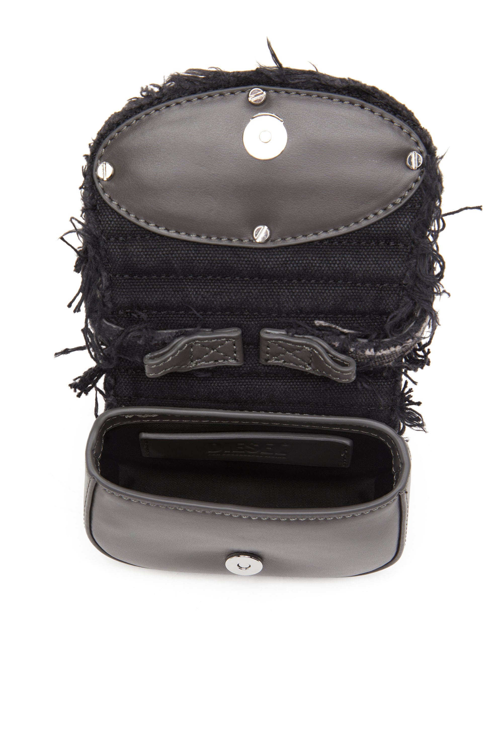 Diesel - 1DR XS, 1DR XS - Minibolso ic&oacute;nico de lona con cristales Mujer in Negro - 4