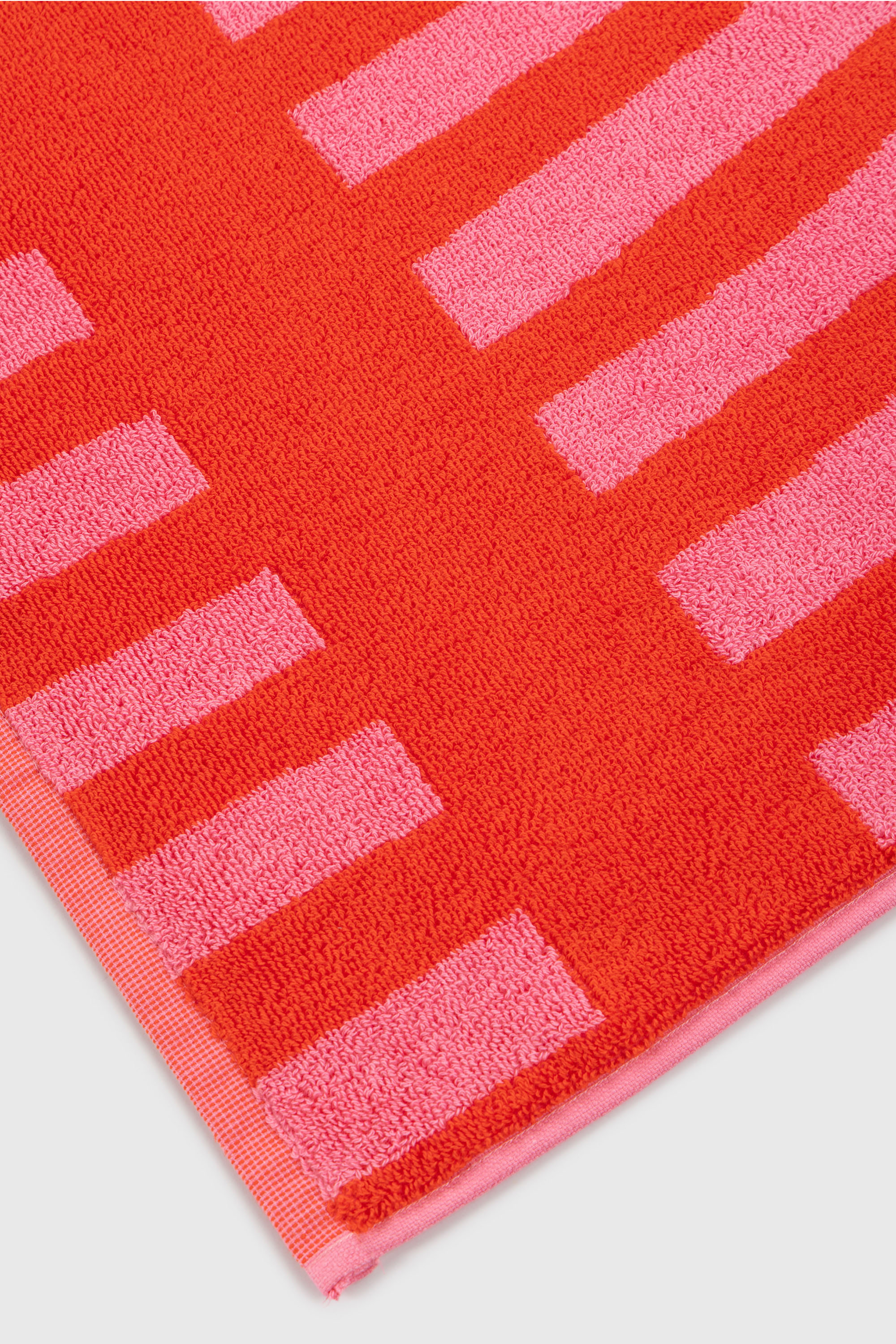Diesel - 1018163  STRIPES PINK/RED TOWEL, Toalla de rizo 100x180 cm Unisex in Rojo - 2