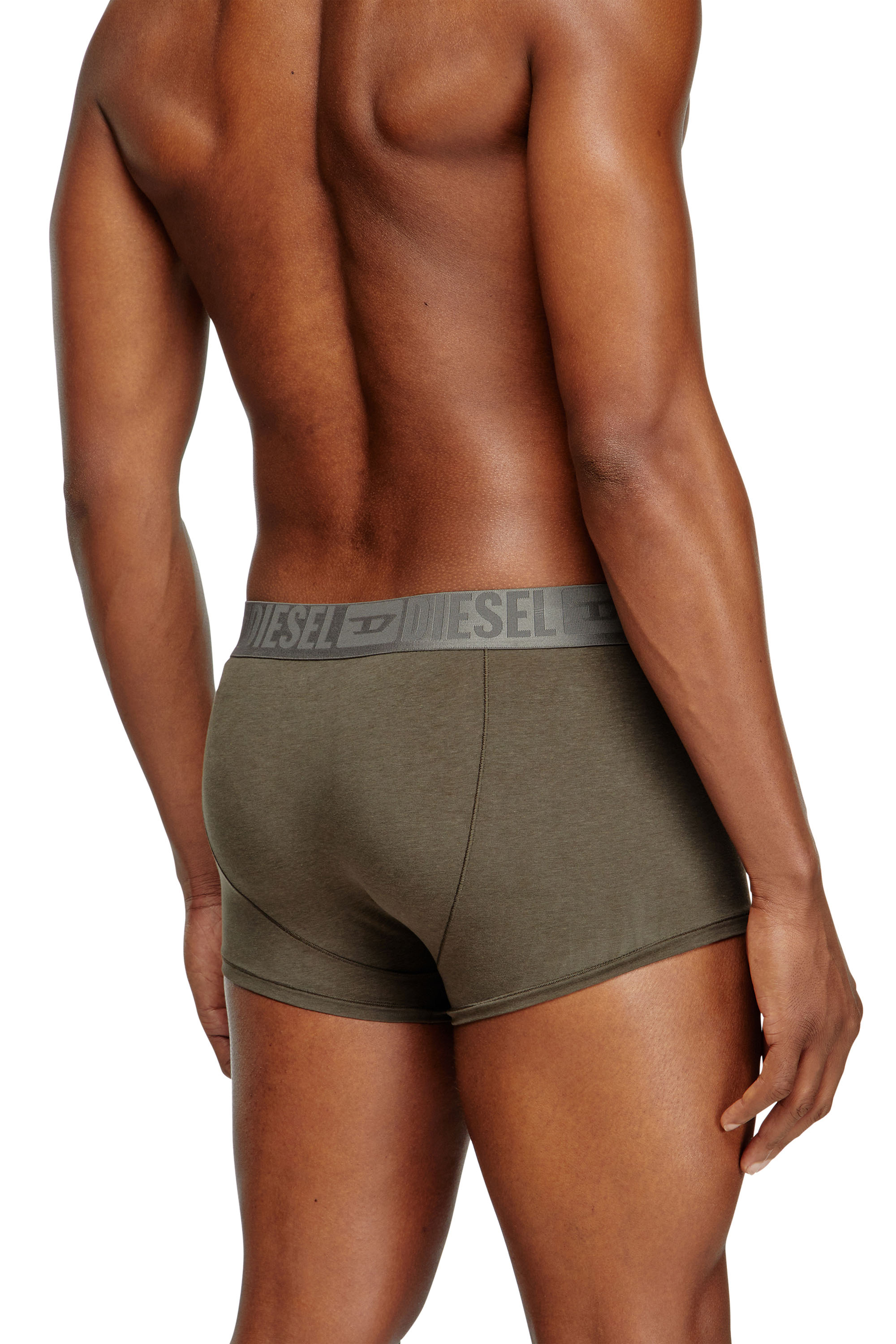 Diesel - BENJAMIN-D-MONO-3PACK, Man's Three-pack plain boxer briefs in Green/Black - 4