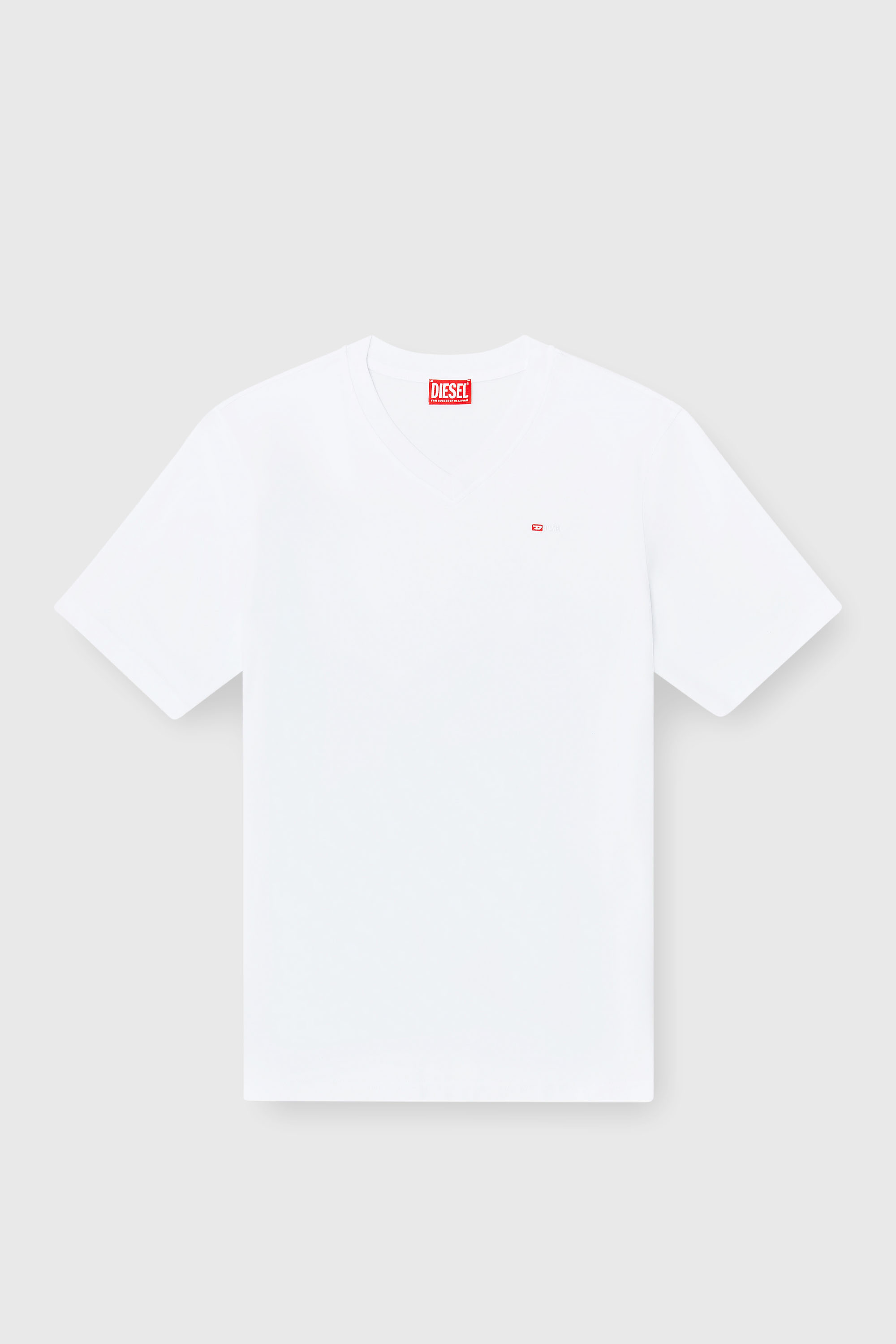 Diesel - T-ADJUST-V-MICRODIV, Camiseta de cuello de pico con microbordado de logo Hombre in Blanco - 2