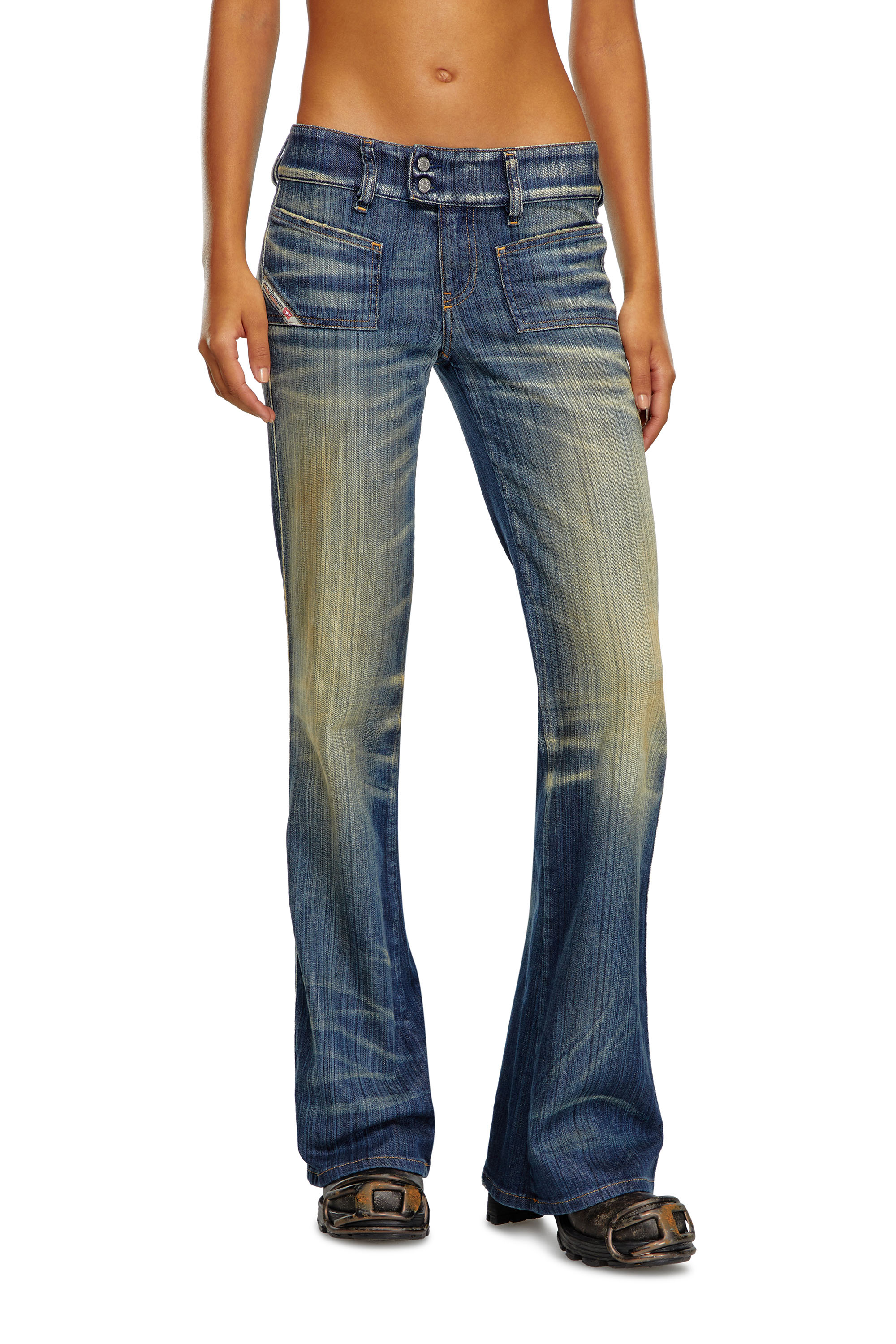 Diesel - Bootcut and Flare Jeans D-Hush 09J46, Azul Oscuro - Image 1