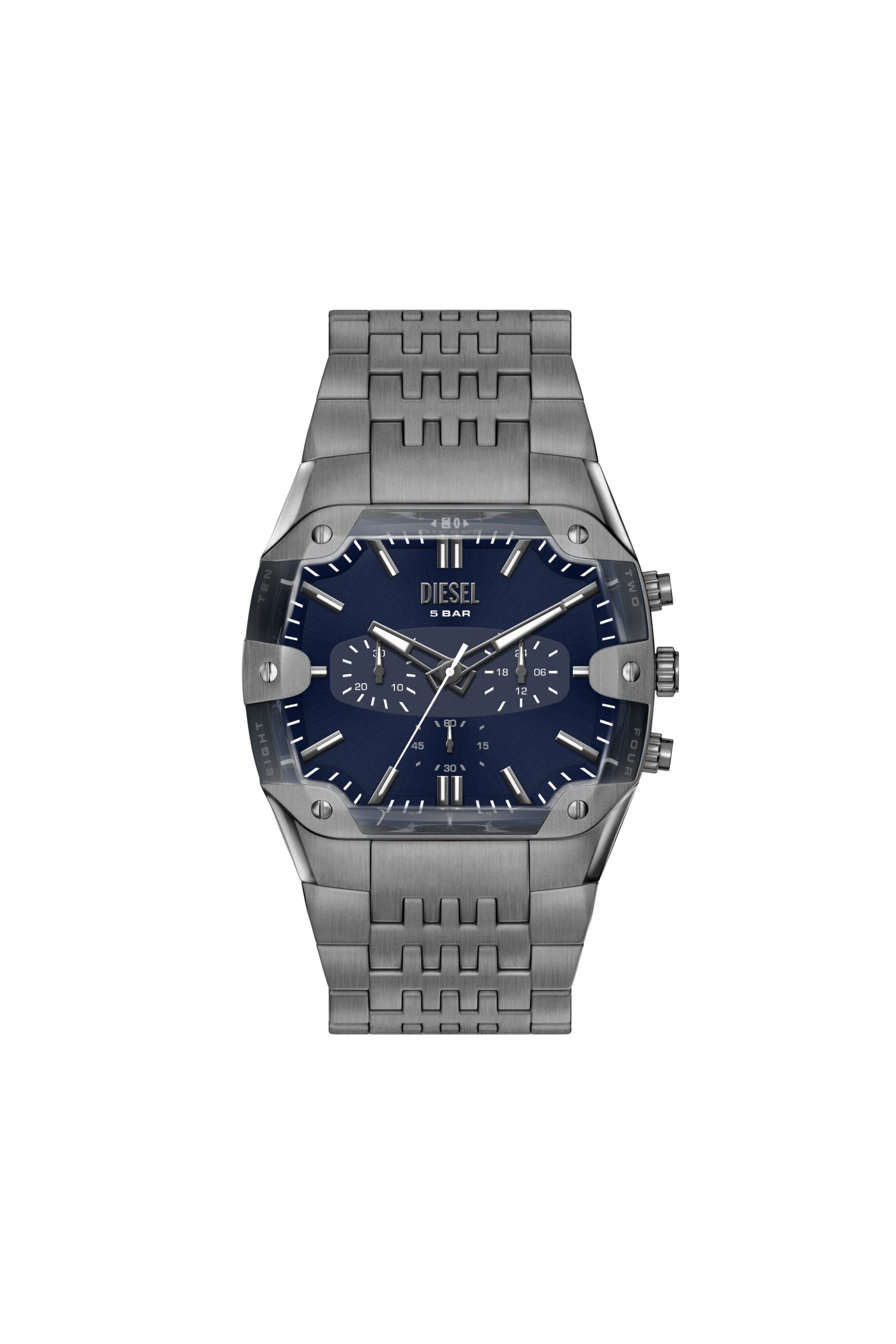 Diesel - DZ4717 WATCH, Reloj Spiked Cushion de acero inoxidable color gunmetal Hombre in Gris - 1