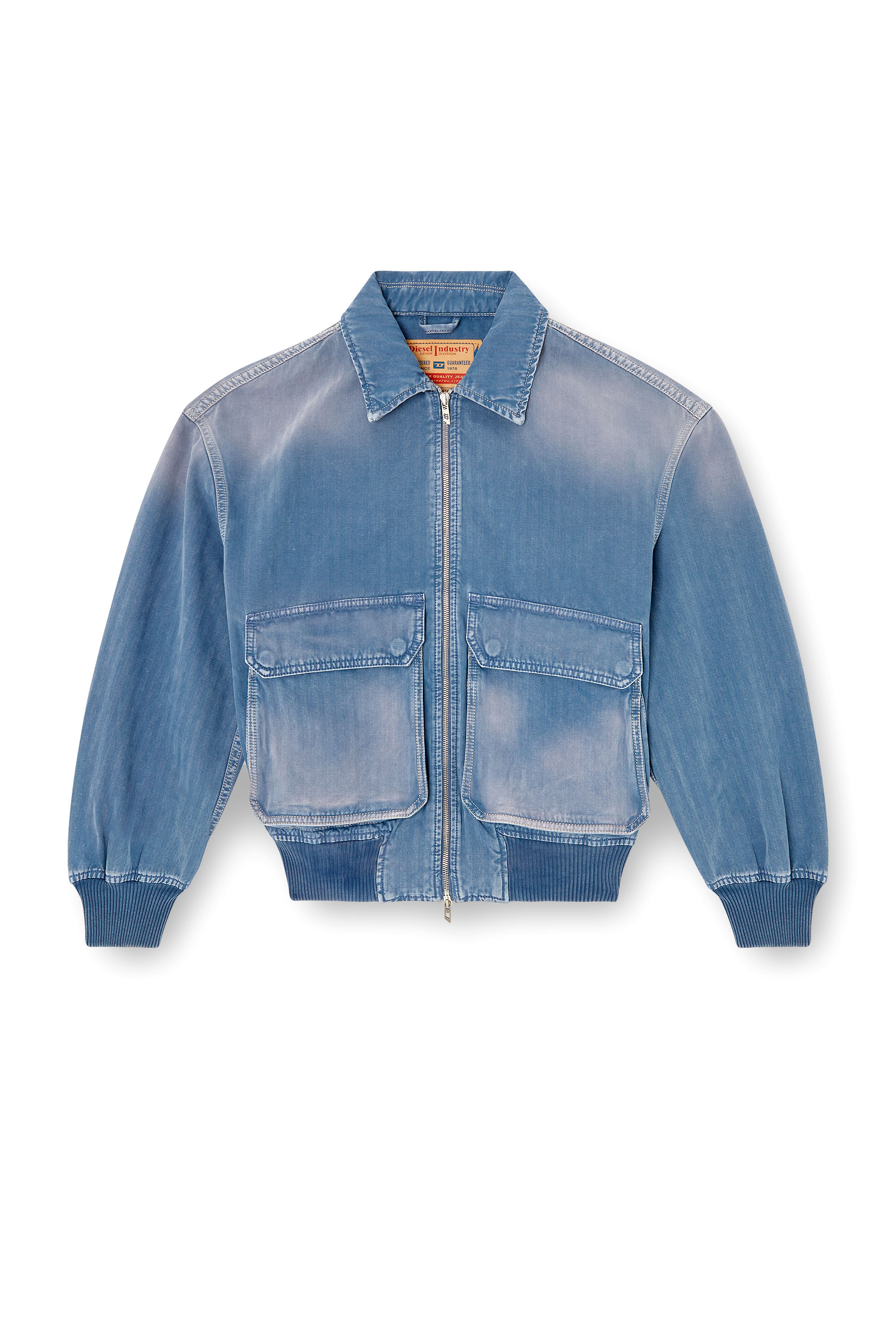 Diesel - D-KURZ, Chaqueta en denim de espiga coloreada Unisex in Azul marino - 2