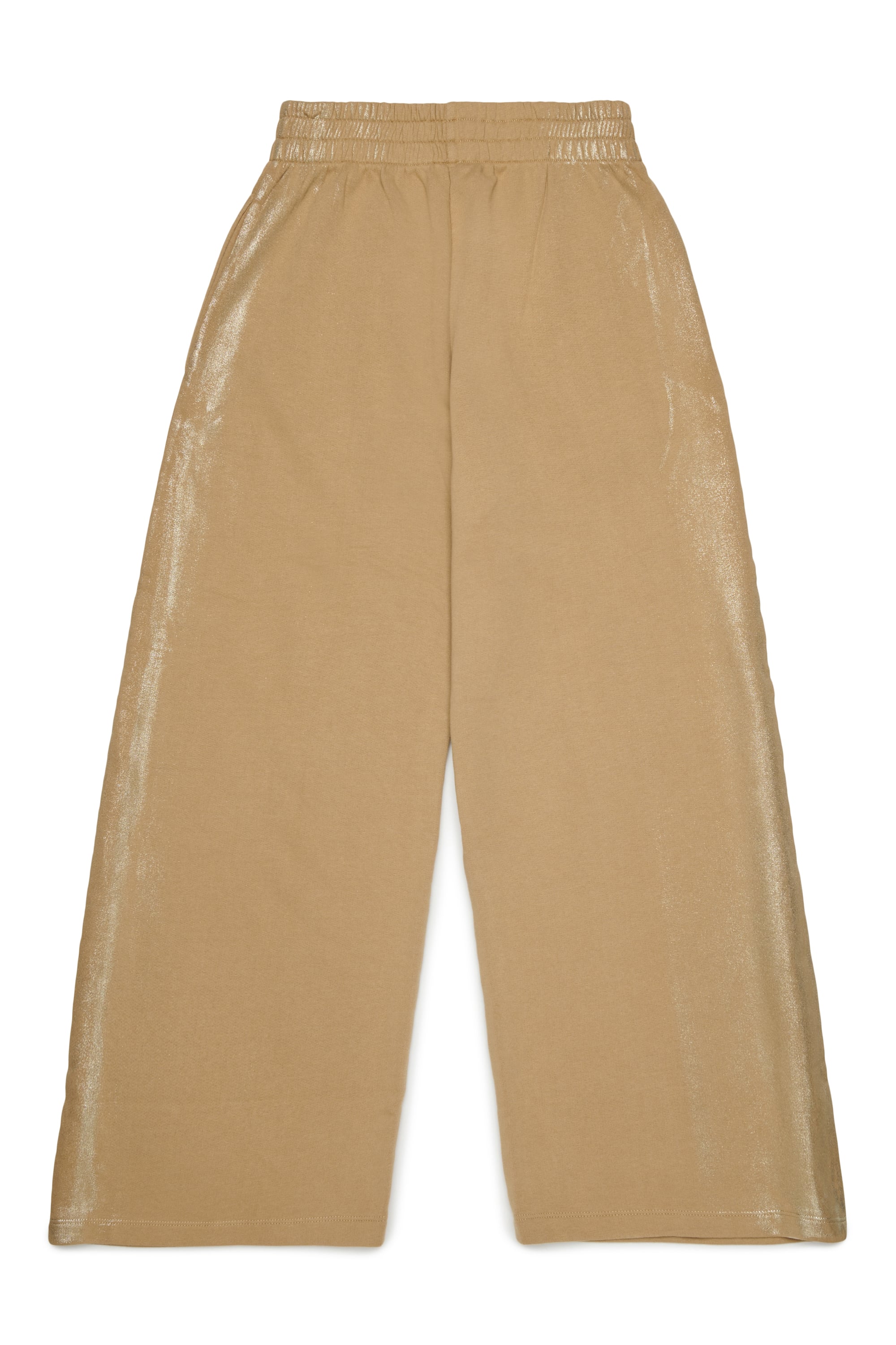 Diesel - PAELIC, Pantal&oacute;n sweatpants wide-leg con efecto met&aacute;lico Mujer in Marr&oacute;n - 2