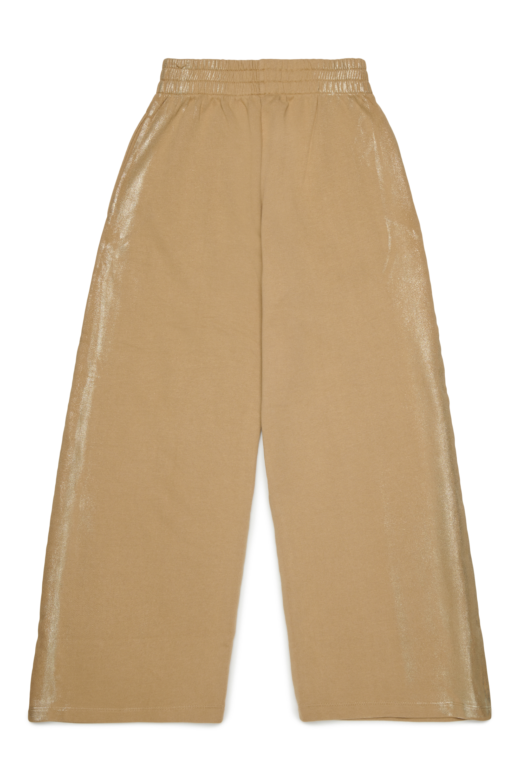 Diesel - PAELIC, Pantal&oacute;n sweatpants wide-leg con efecto met&aacute;lico Mujer in Marr&oacute;n - 2