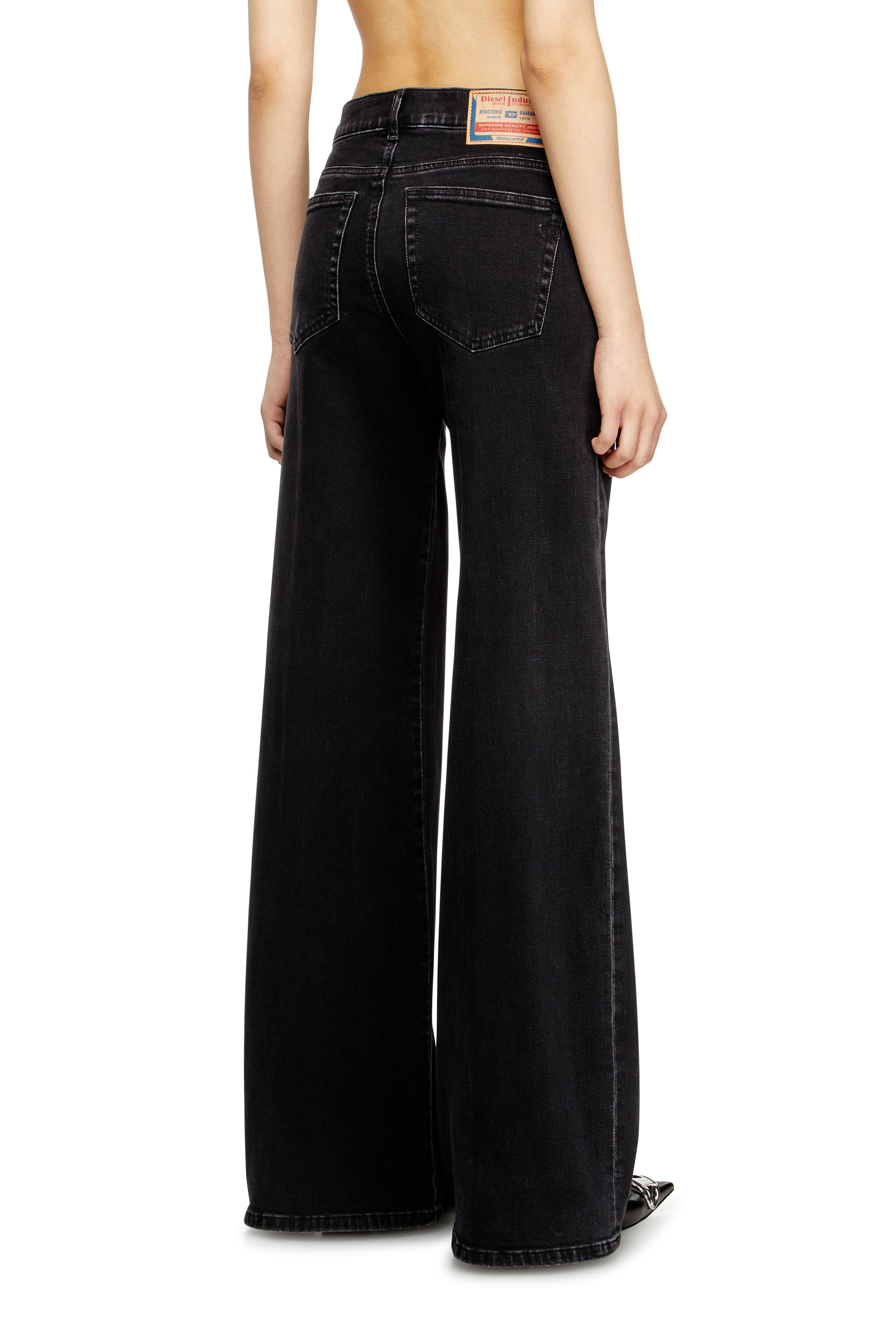 Diesel - Flare Jeans 1978 D-Akemi 09M69 Mujer, Negro/Gris oscuro - 4