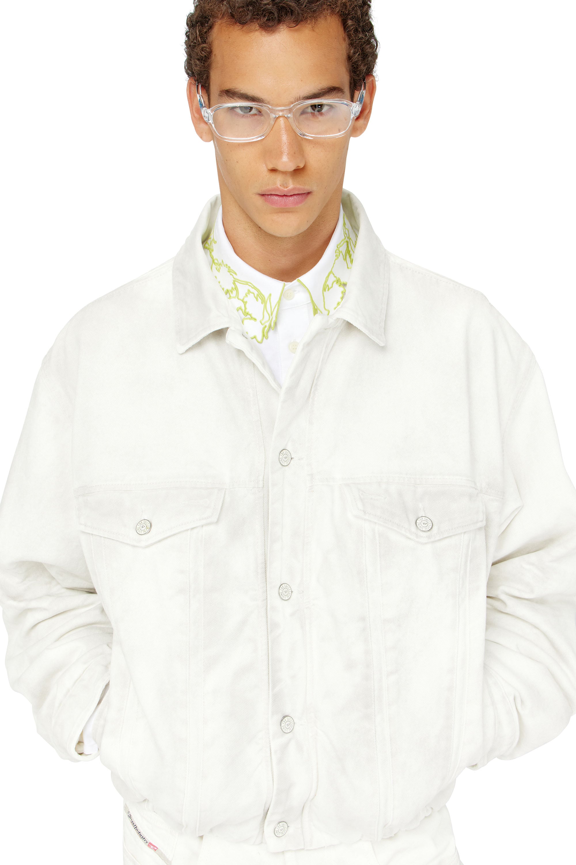 Diesel - D-MORVI-FSJ1, Chaqueta vaquera el&aacute;stica Hombre in Blanco - 4